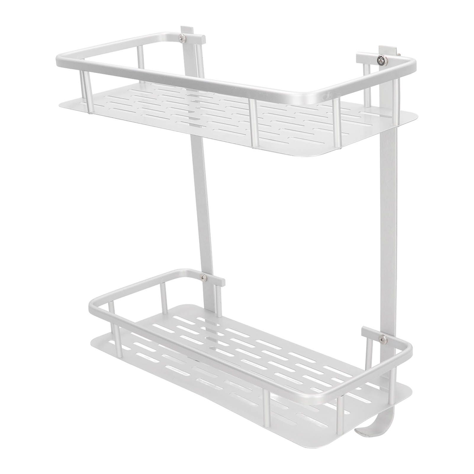 Wall Mounted Shelves Aluminum Alloy Matte Two Layers Floating Storage Shelves for Bathroom Kitchen Living Room - Image 4