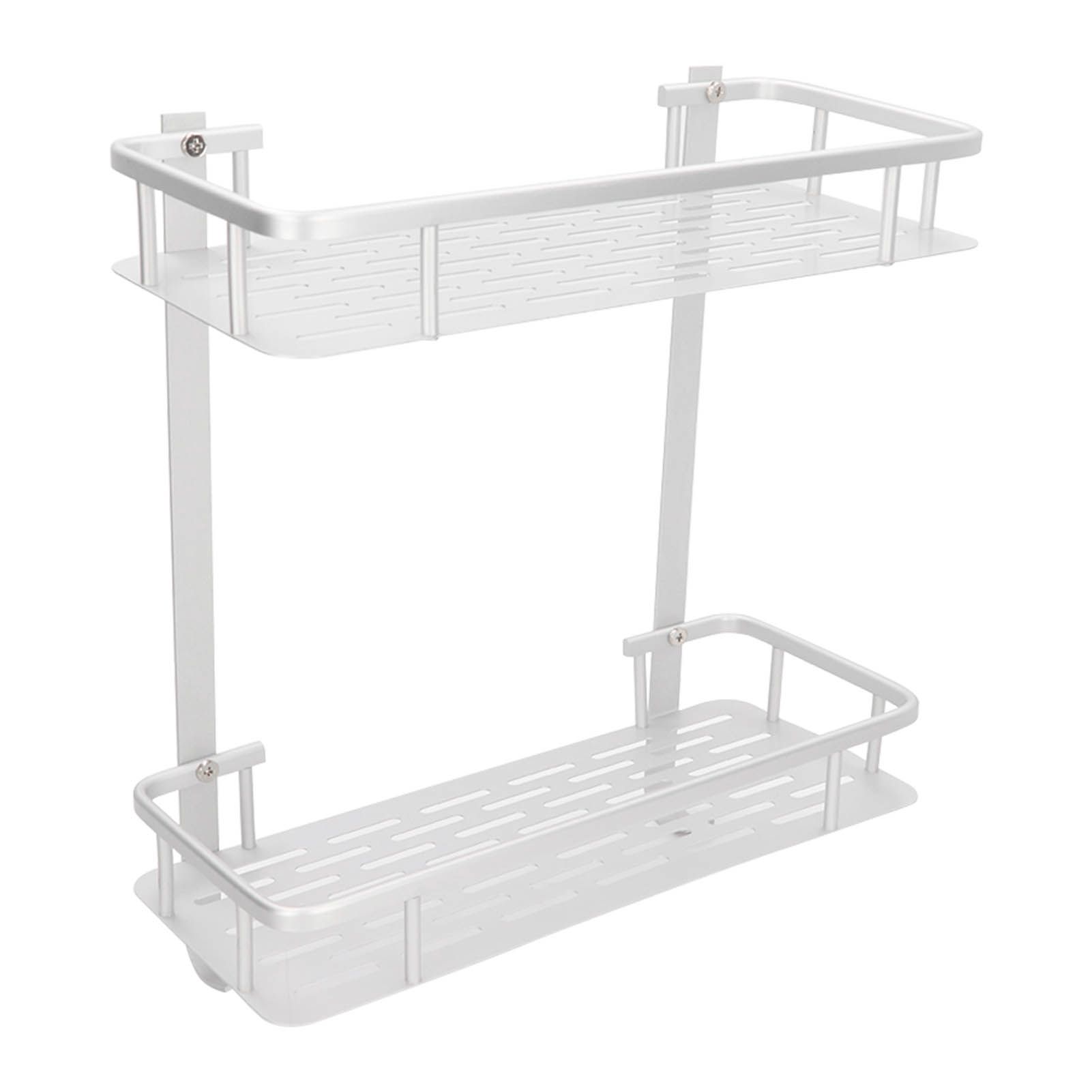 Wall Mounted Shelves Aluminum Alloy Matte Two Layers Floating Storage Shelves for Bathroom Kitchen Living Room - Image 5
