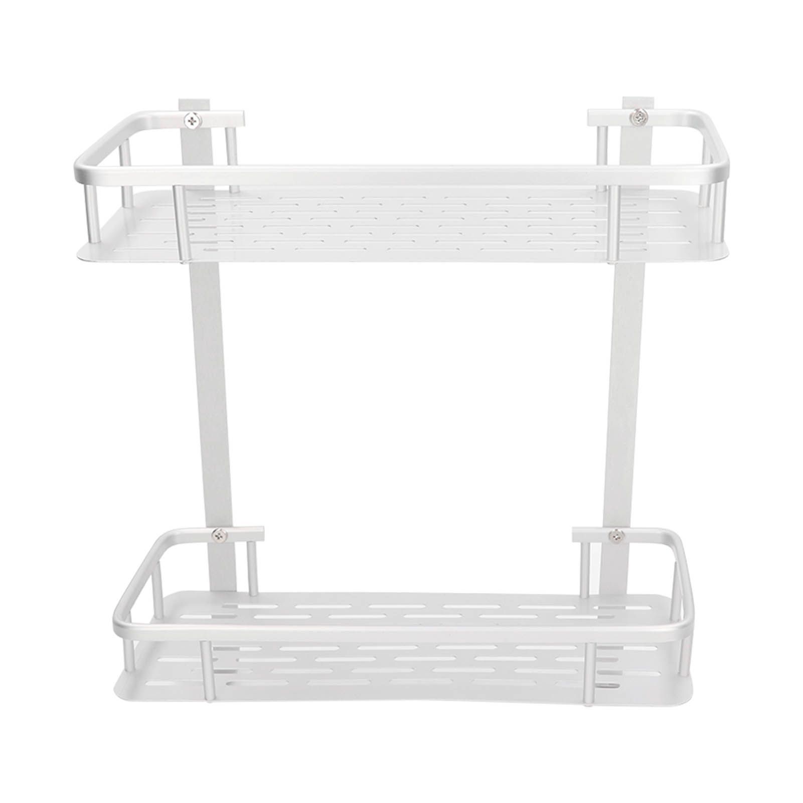 Wall Mounted Shelves Aluminum Alloy Matte Two Layers Floating Storage Shelves for Bathroom Kitchen Living Room - Image 6