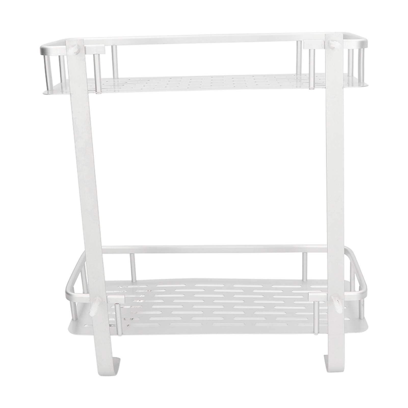 Wall Mounted Shelves Aluminum Alloy Matte Two Layers Floating Storage Shelves for Bathroom Kitchen Living Room - Image 7