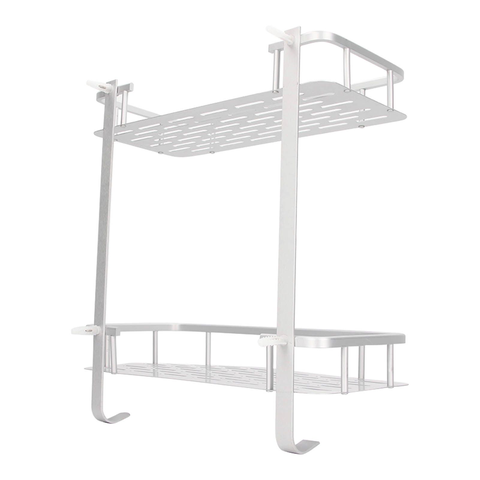 Wall Mounted Shelves Aluminum Alloy Matte Two Layers Floating Storage Shelves for Bathroom Kitchen Living Room - Image 8