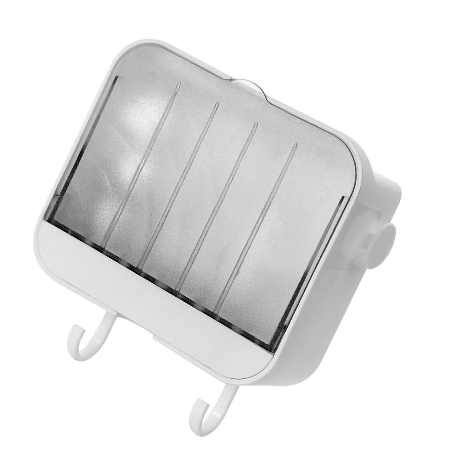 Soap Holder Punch Free Wall Mounted Durable PP Double Layer Double Hook Design Soap Storage Box for Bathroom White - Image 4