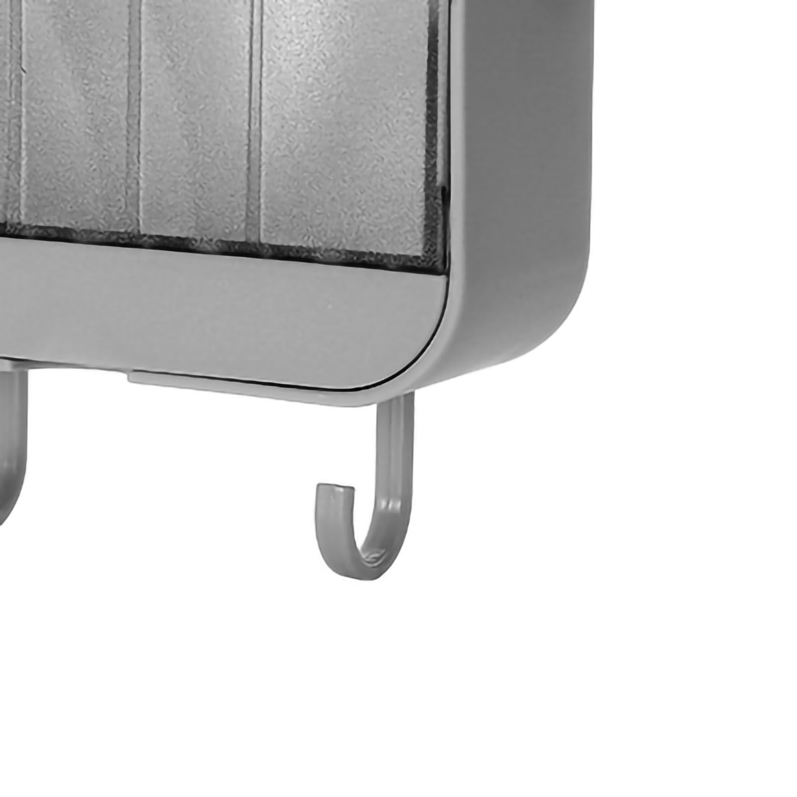 Soap Holder Punch Free Wall Mounted Durable PP Double Layer Double Hook Design Soap Storage Box for Bathroom Grey - Image 2