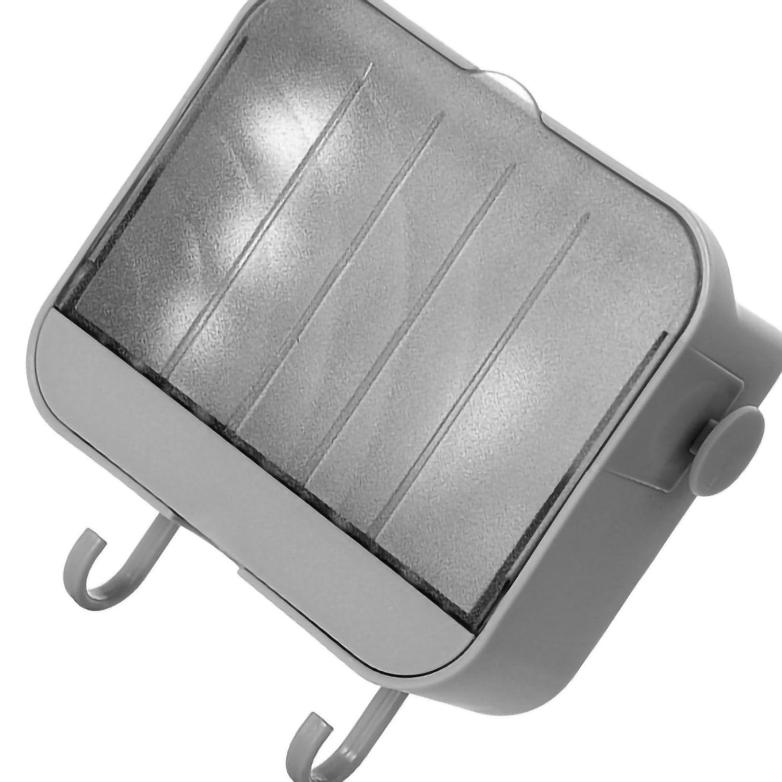 Soap Holder Punch Free Wall Mounted Durable PP Double Layer Double Hook Design Soap Storage Box for Bathroom Grey - Image 4