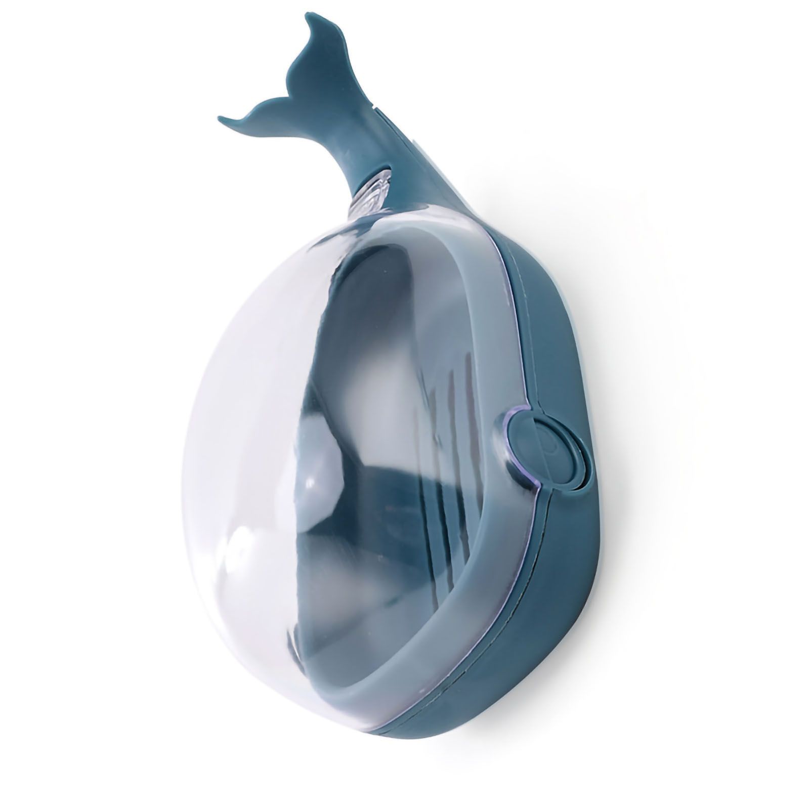 Soap Box Double Layer Cute Cartoon Whale Shape Waterproof Drainage Soap Container with Flip Lid for Bathroom Blue - Image 4