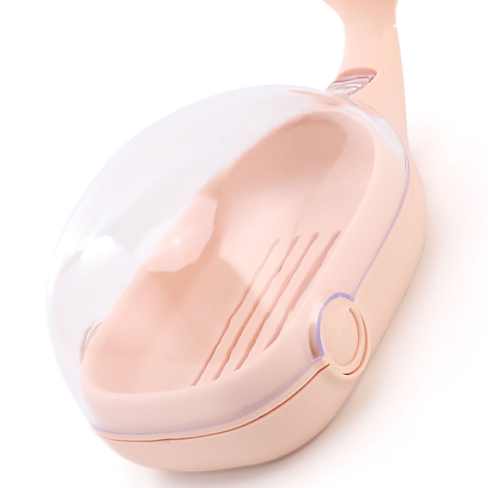 Soap Box Double Layer Cute Cartoon Whale Shape Waterproof Drainage Soap Container with Flip Lid for Bathroom Pink - Image 4