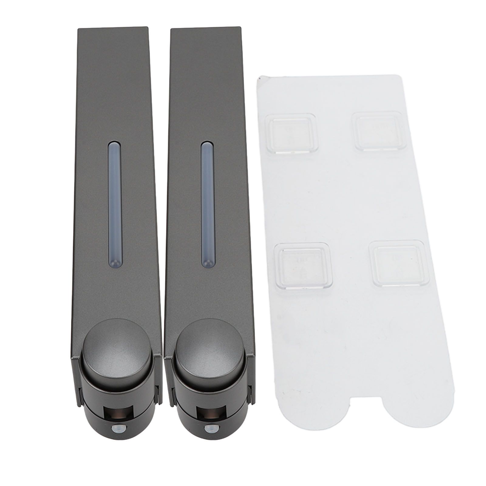 Wall Mounted Liquid Soap Dispensers Back Stick Type Plastic Shampoo Dispenser for Home Hotel School Toilet Grey 6028 2 Cups - Image 1