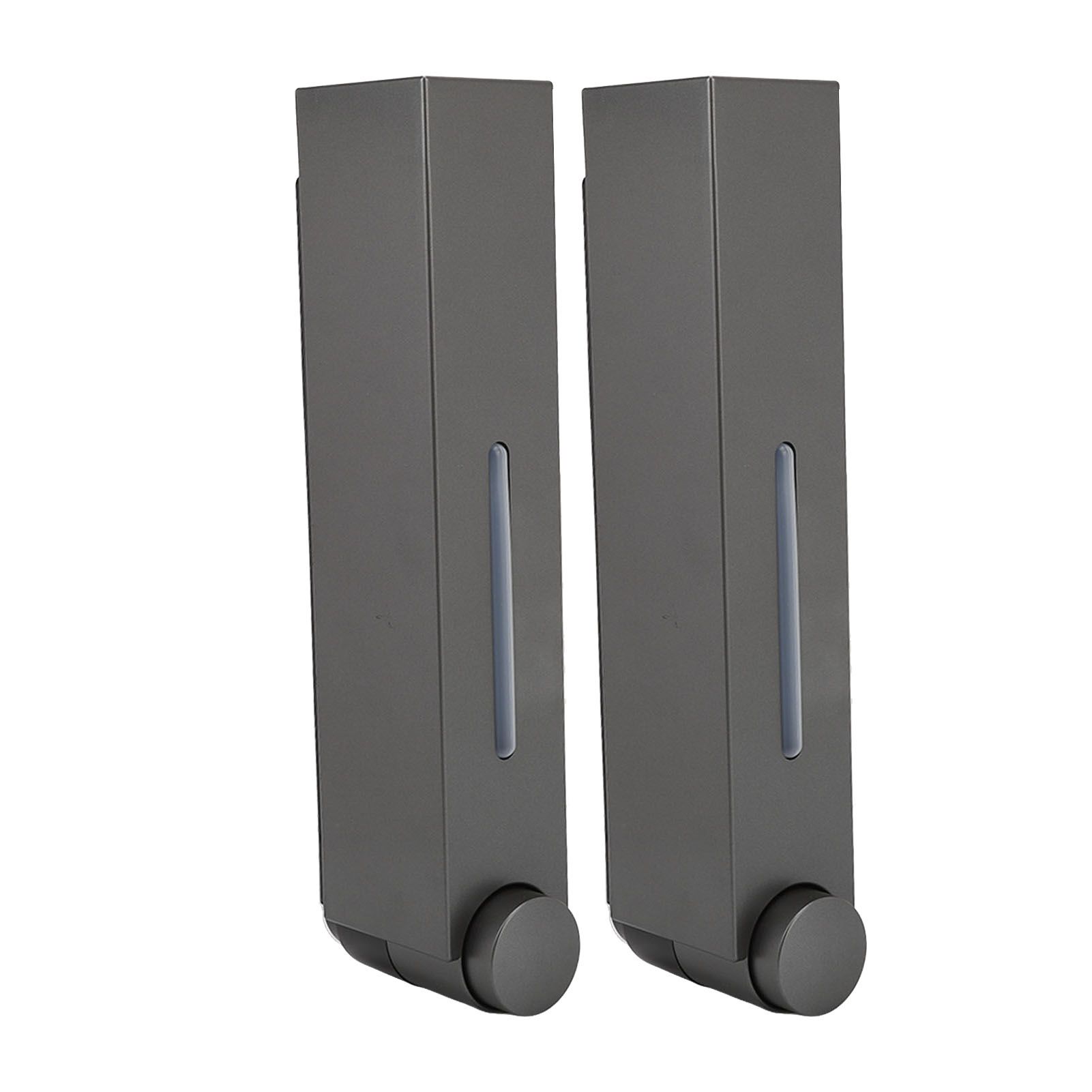Wall Mounted Liquid Soap Dispensers Back Stick Type Plastic Shampoo Dispenser for Home Hotel School Toilet Grey 6028 2 Cups - Image 6