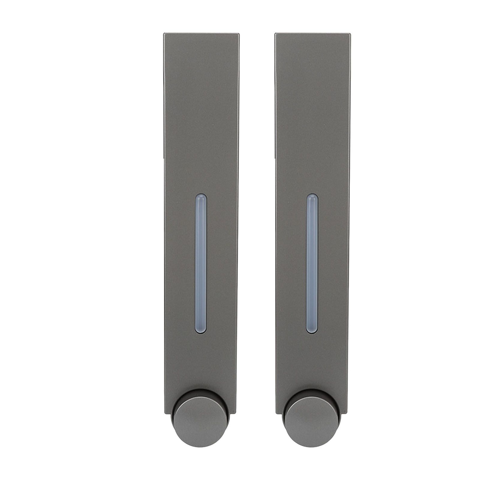 Wall Mounted Liquid Soap Dispensers Back Stick Type Plastic Shampoo Dispenser for Home Hotel School Toilet Grey 6028 2 Cups - Image 7
