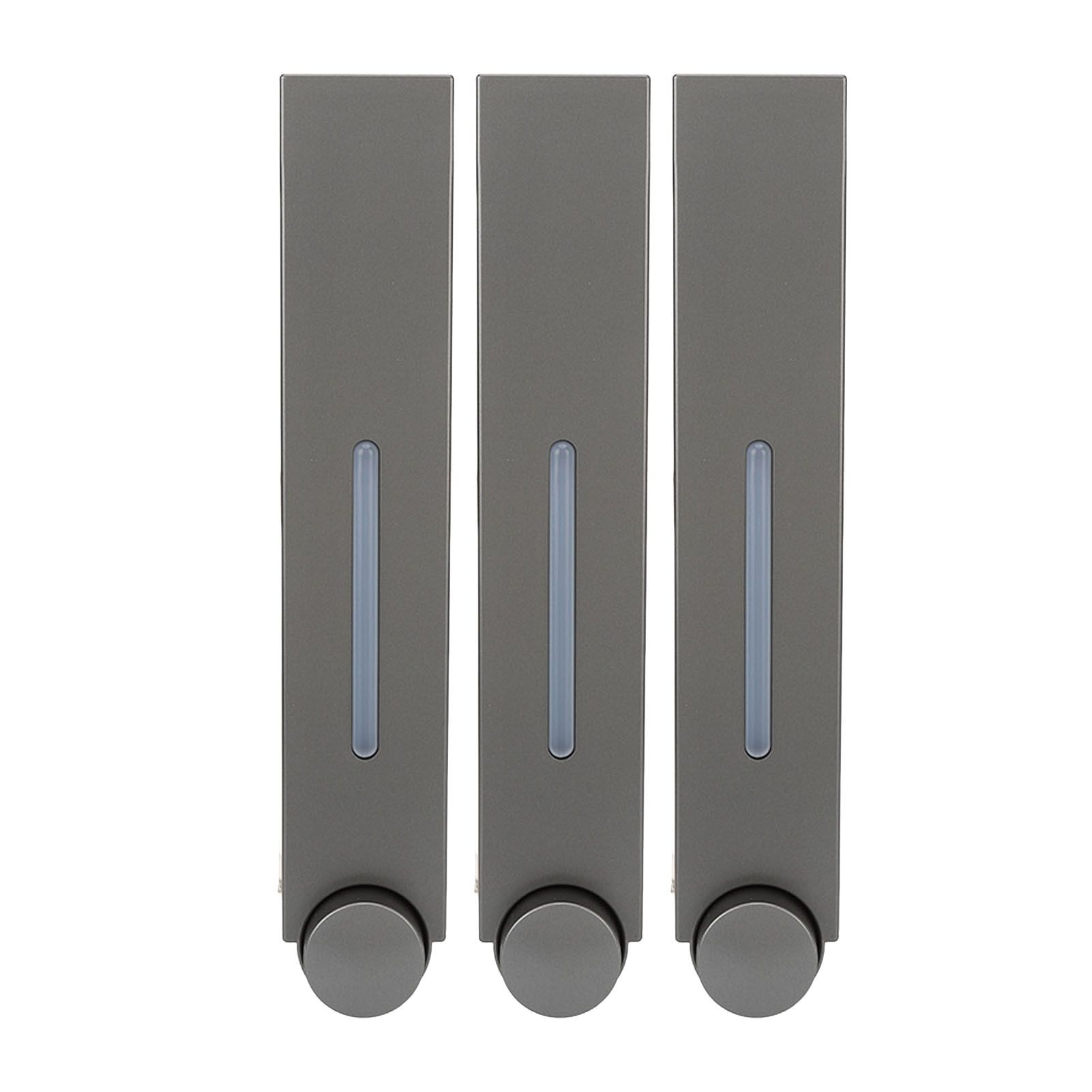 Wall Mounted Liquid Soap Dispensers Back Stick Type Plastic Shampoo Dispenser for Home Hotel School Toilet Grey 6028 3 Cups - Image 7