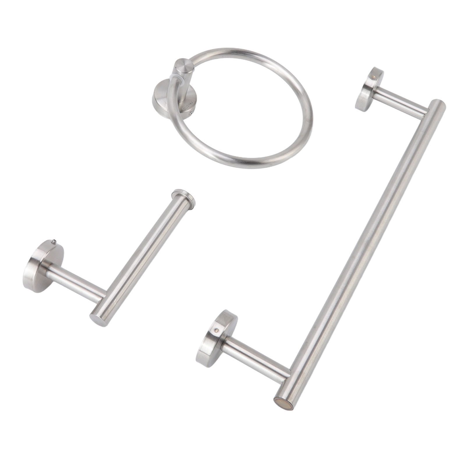 Bathroom Hardware Set with Towel Rings Towel Bar Tissue Holder 5 Hooks 304 Stainless Steel Bathroom Accessories Set - Image 8