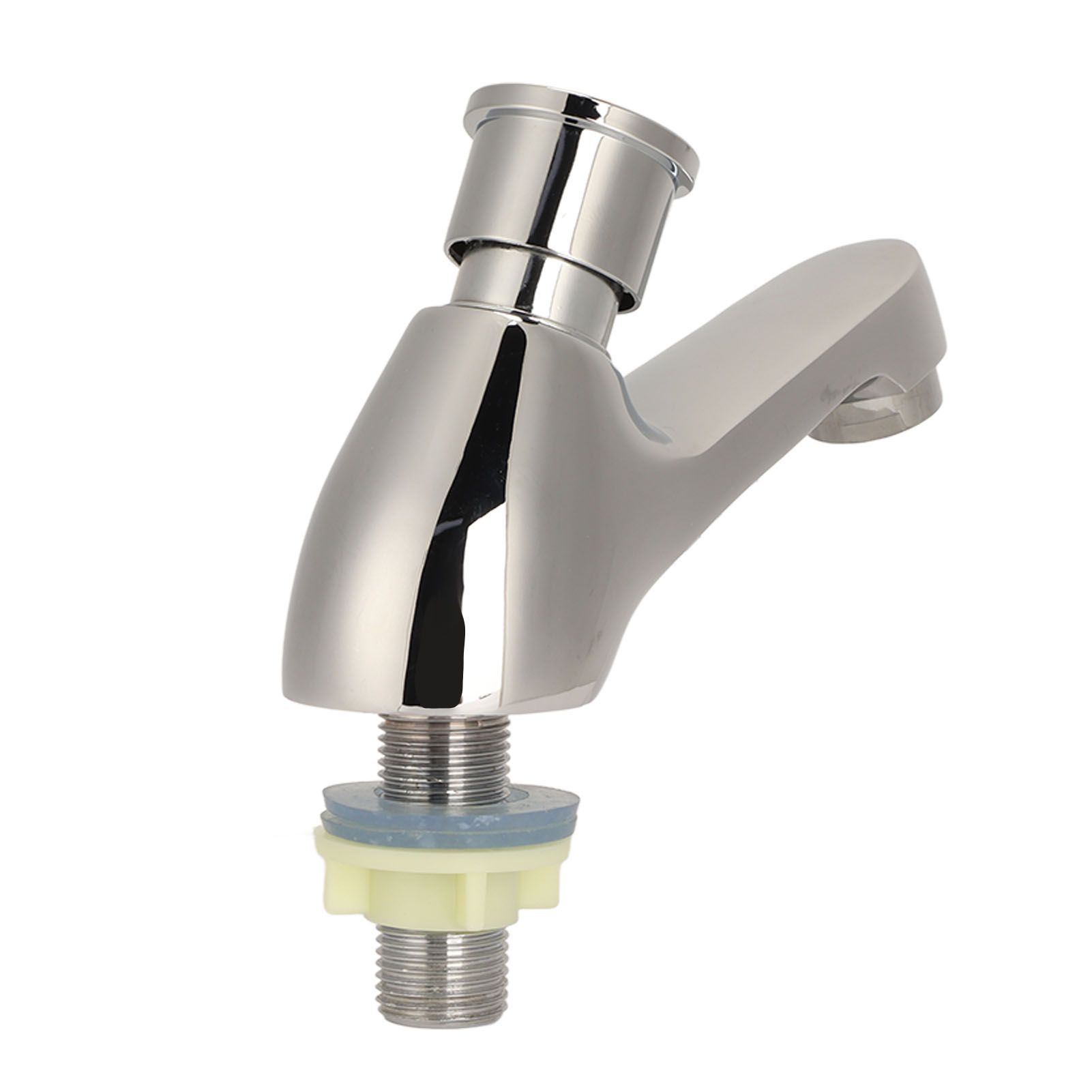 Time Delay Silver Faucet Single Tube Cold Water Basin Taps G1/2 Thread for Home Kitchen Bathroom Hotel - Image 2