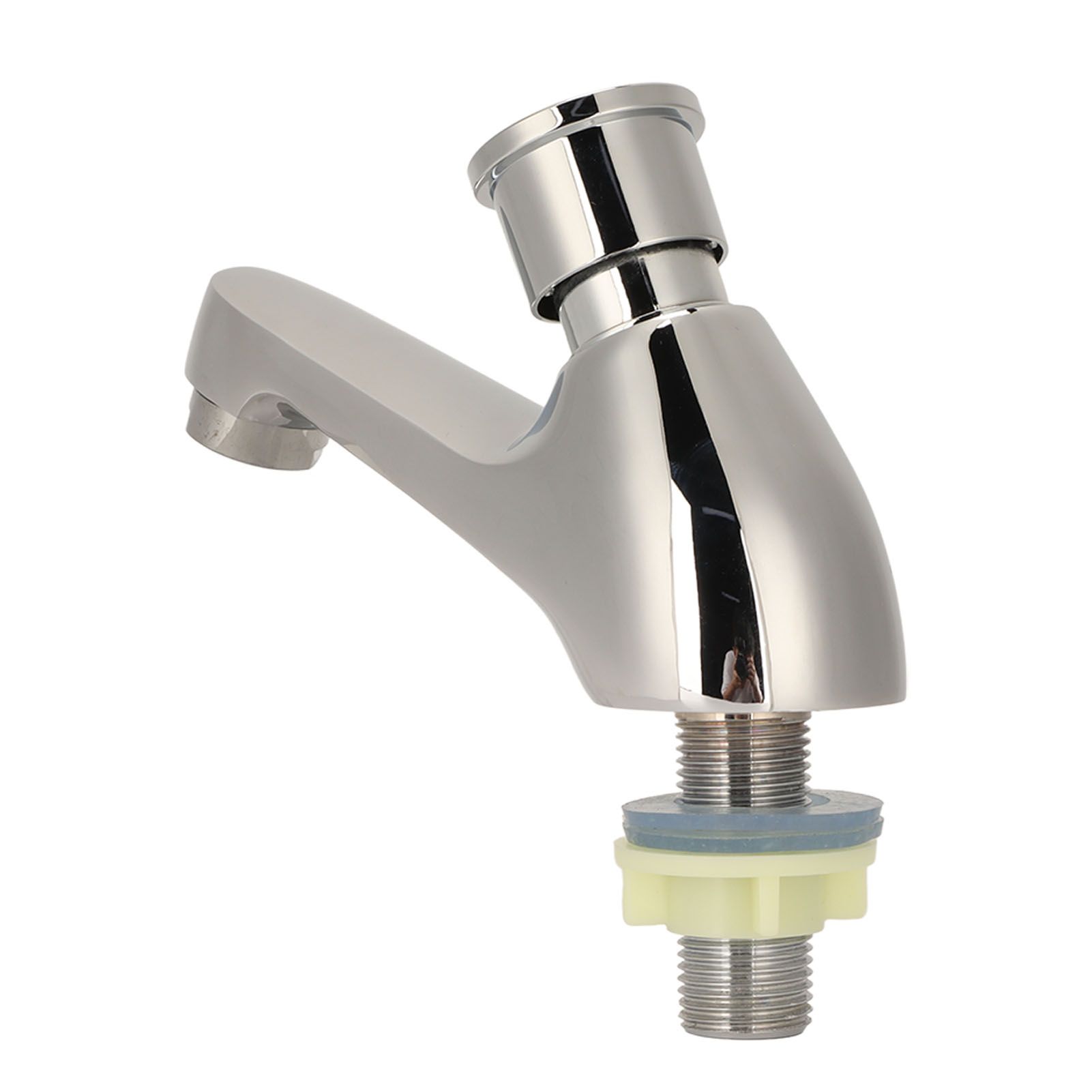 Time Delay Silver Faucet Single Tube Cold Water Basin Taps G1/2 Thread for Home Kitchen Bathroom Hotel - Image 4