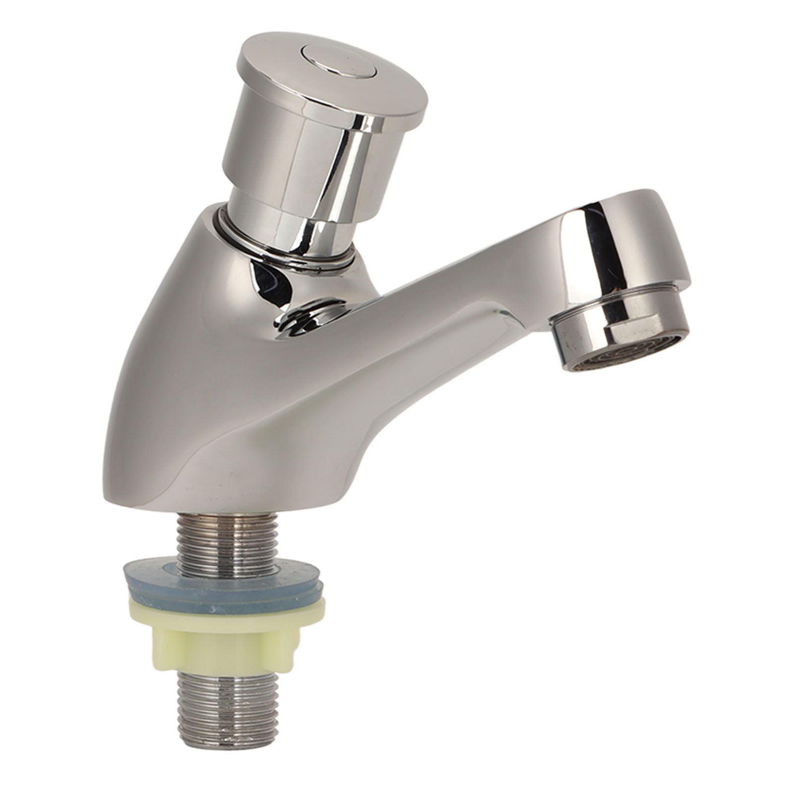 Time Delay Silver Faucet Single Tube Cold Water Basin Taps G1/2 Thread for Home Kitchen Bathroom Hotel - Image 5