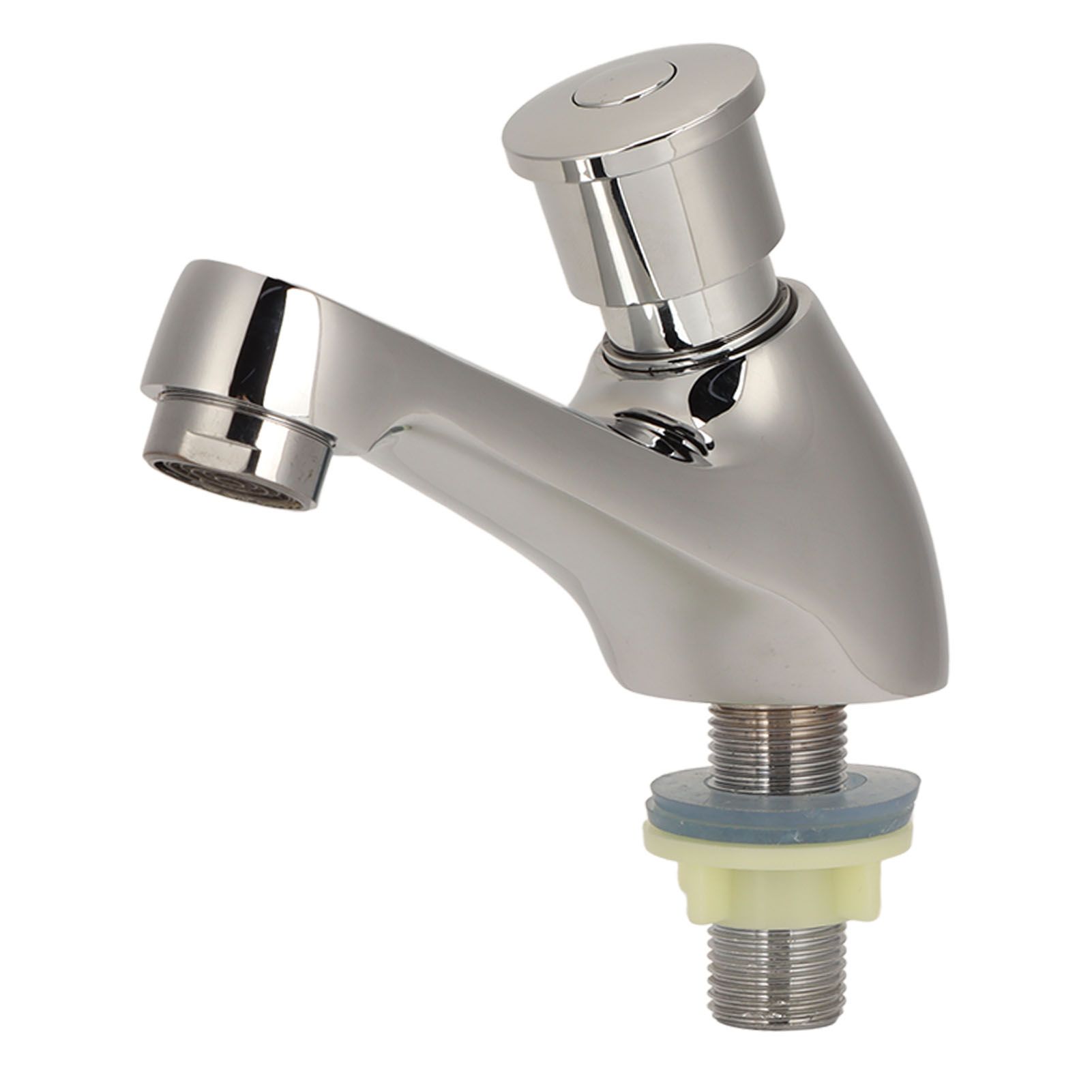 Time Delay Silver Faucet Single Tube Cold Water Basin Taps G1/2 Thread for Home Kitchen Bathroom Hotel - Image 6