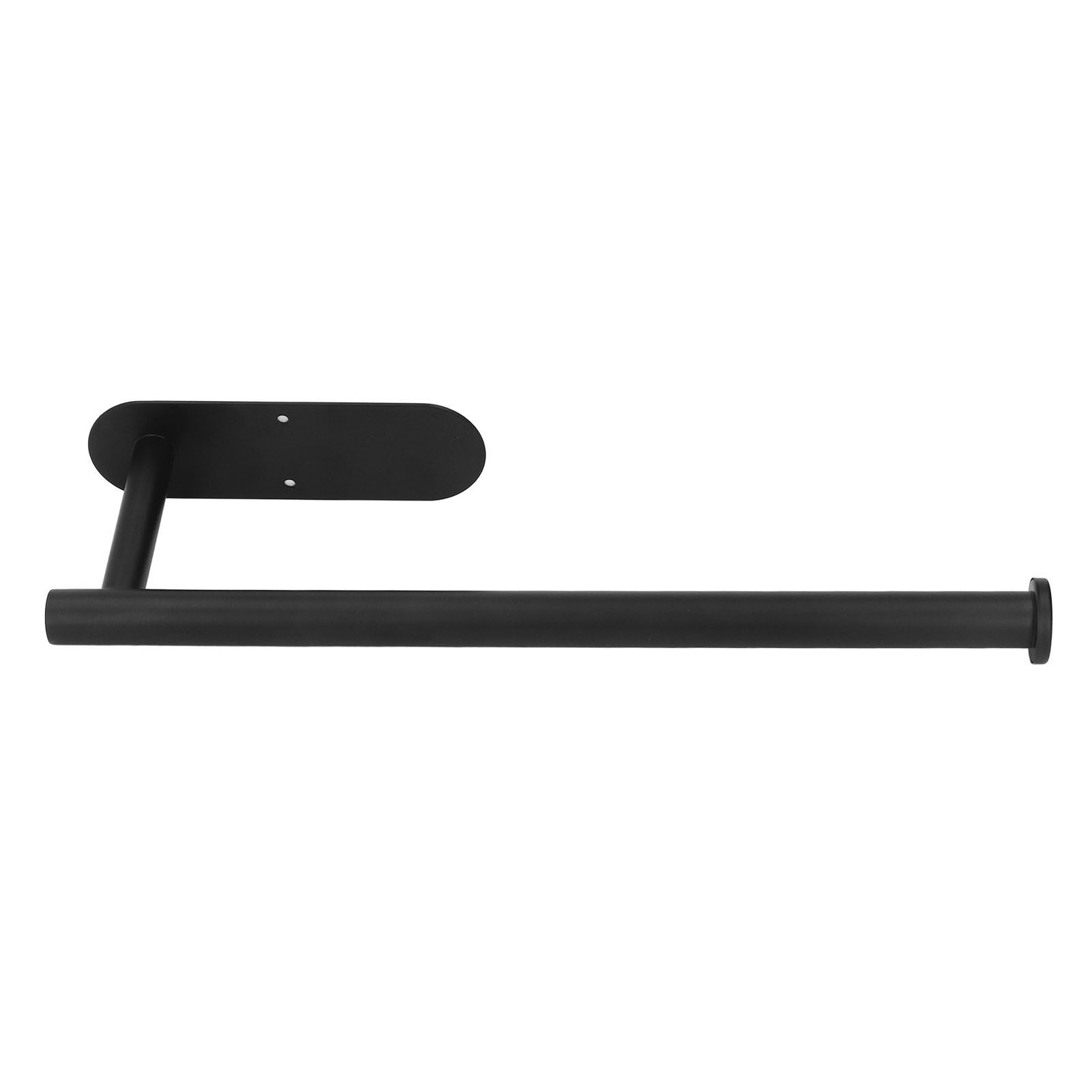 Roll Paper Towel Holders Stainless Steel Under Cabinet Paper Towel Hanging Rack Balck Paper Holder for Bathroom Kitchen - Image 2