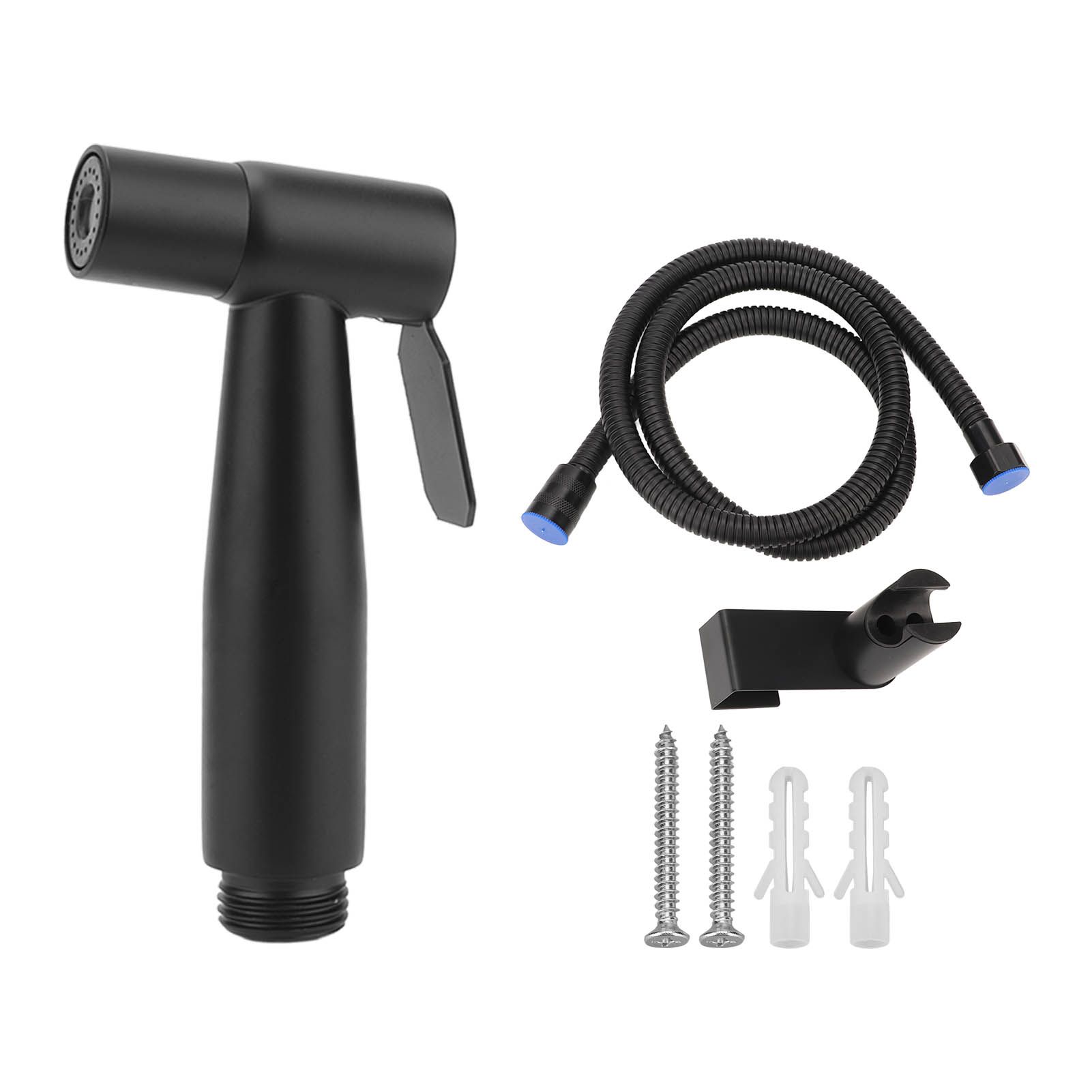 Black 304 Stainless Steel Handheld Pressurized Sprayer with 1.2m Hose and Wall Hook for Toilet Bidet G1/2 Male and Female Thread - Image 1