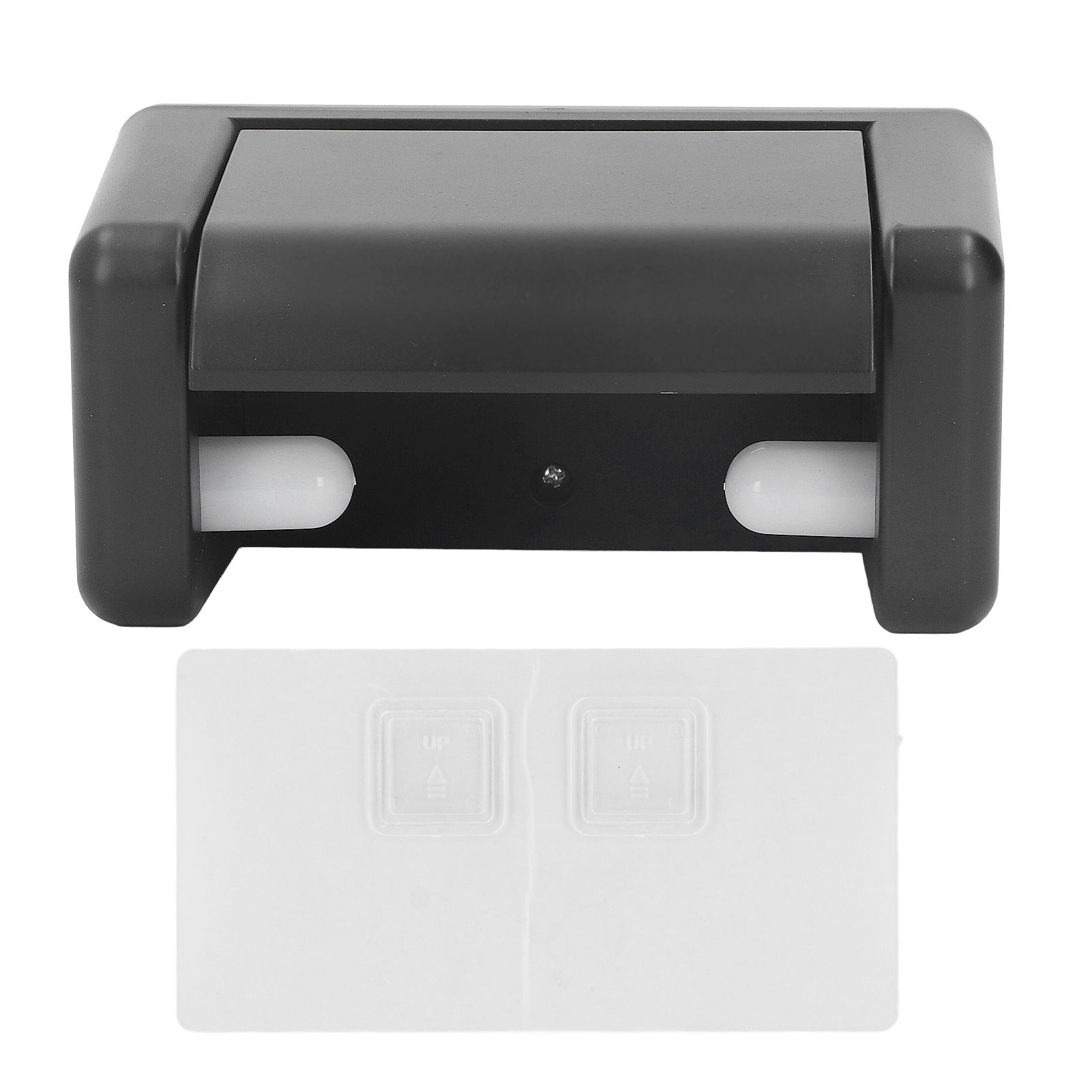 Toilet Roll Paper Holder Plastic Black Wall Mounted Self Adhesive No Punching Container for Bathroom Kitchen - Image 1