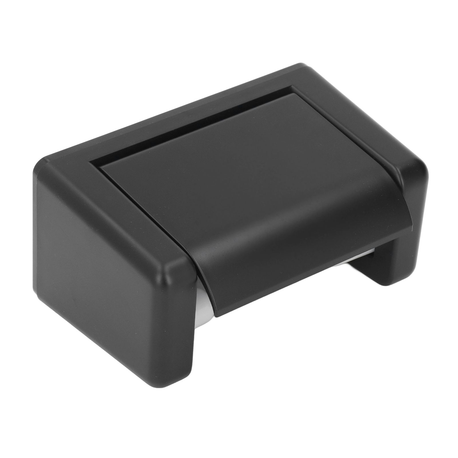 Toilet Roll Paper Holder Plastic Black Wall Mounted Self Adhesive No Punching Container for Bathroom Kitchen - Image 4