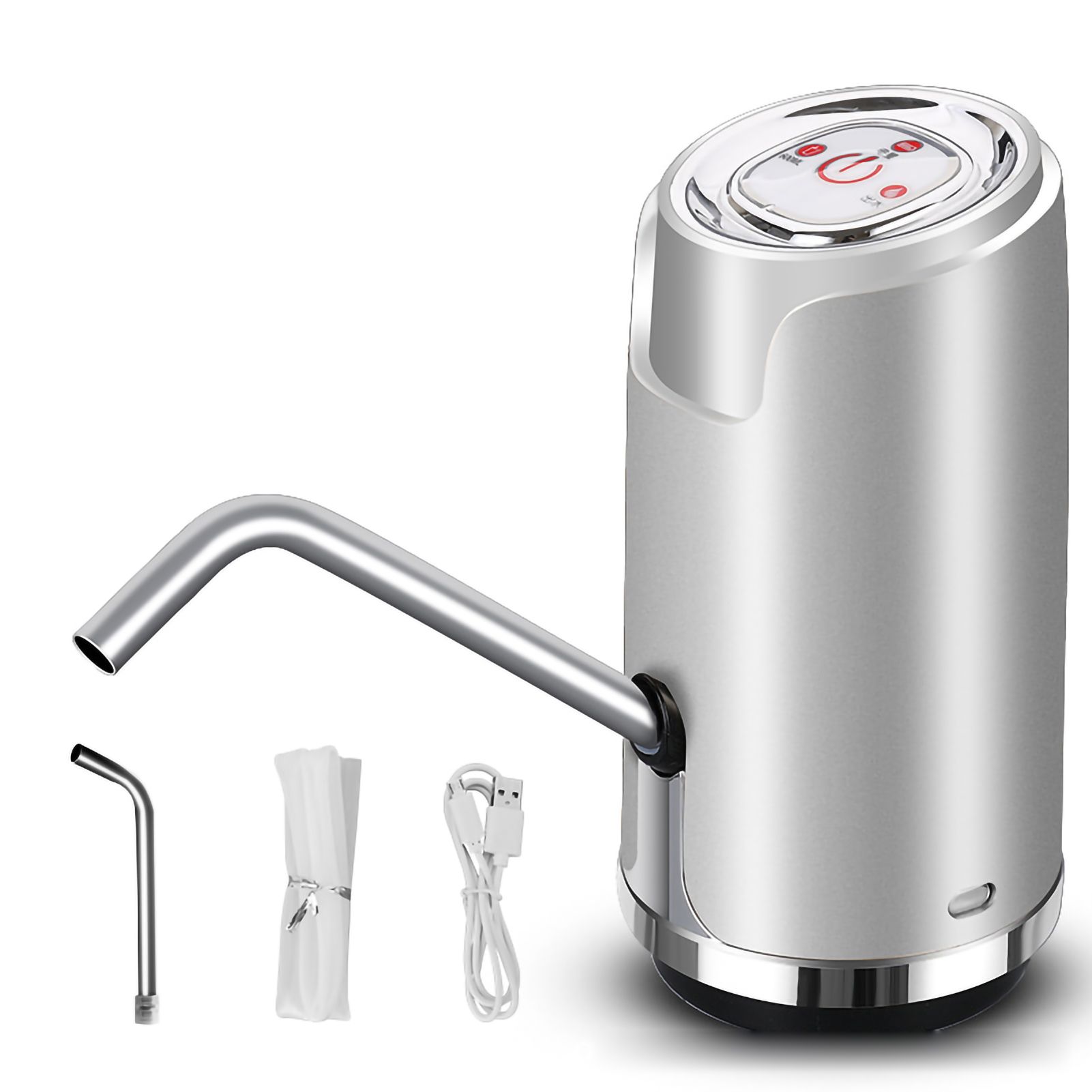 Water Dispenser ABS Electric USB Intelligent Quantitative Spray Lacquer Drink Pump for Outdoor Silvery - Image 1