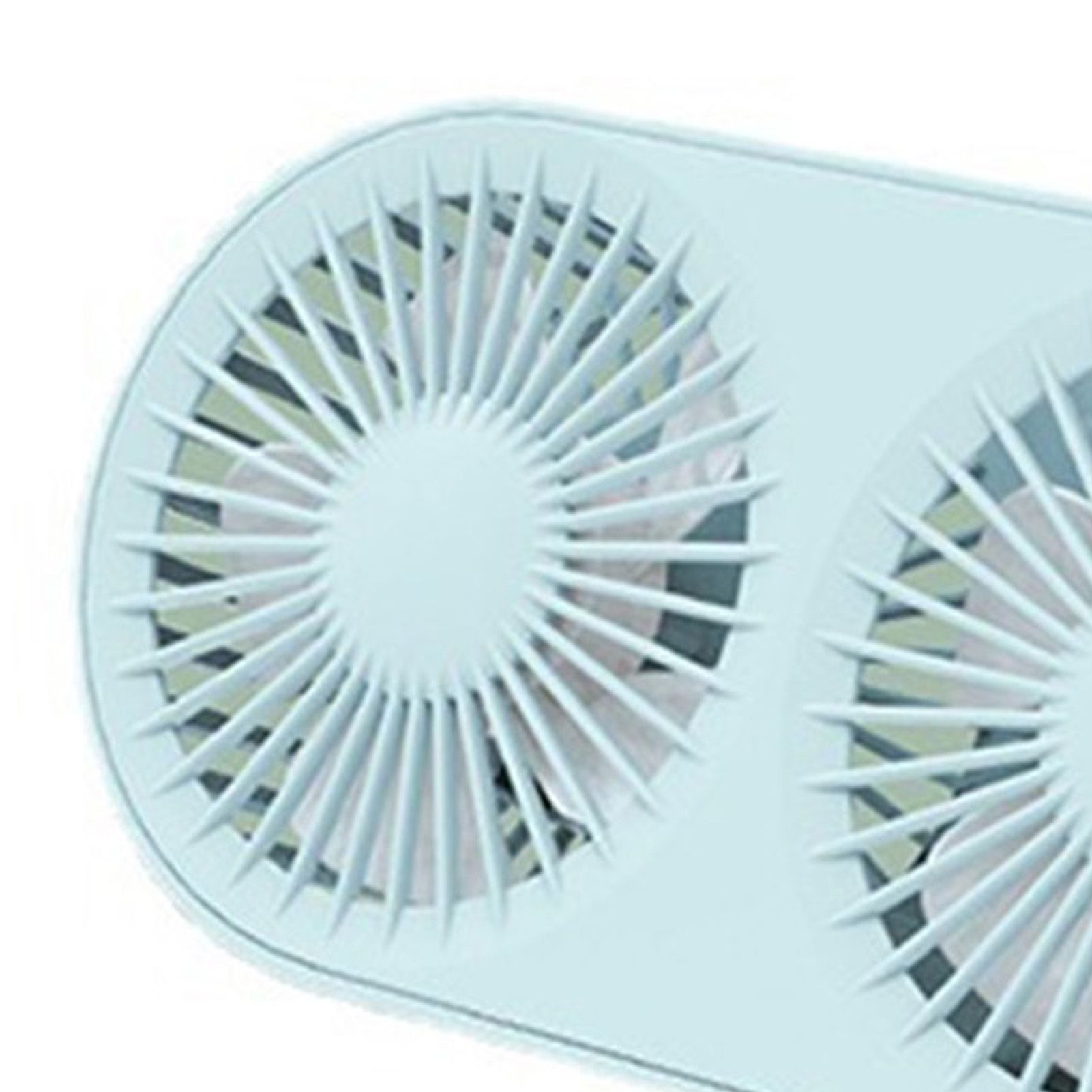 Desktop Double Blade Small Fan USB Mini Folding Desktop 2 Head Fan for Student Office Folding Dual Motor Blue - Image 2