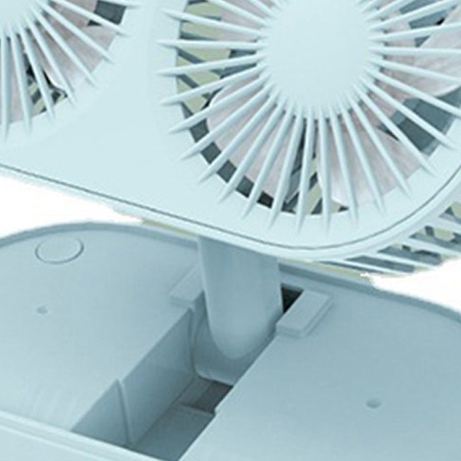 Desktop Double Blade Small Fan USB Mini Folding Desktop 2 Head Fan for Student Office Folding Dual Motor Blue - Image 5