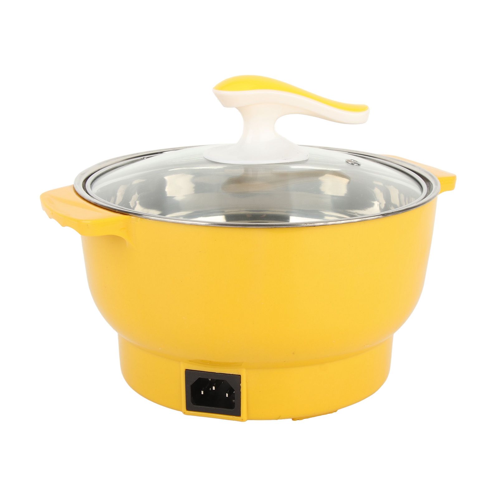 Electric Cooking Pot 1.8L 400 to 800W Stainless Steel Inner Wall 2 Modes Overheating Protection Electric Cooker Yellow - Image 6