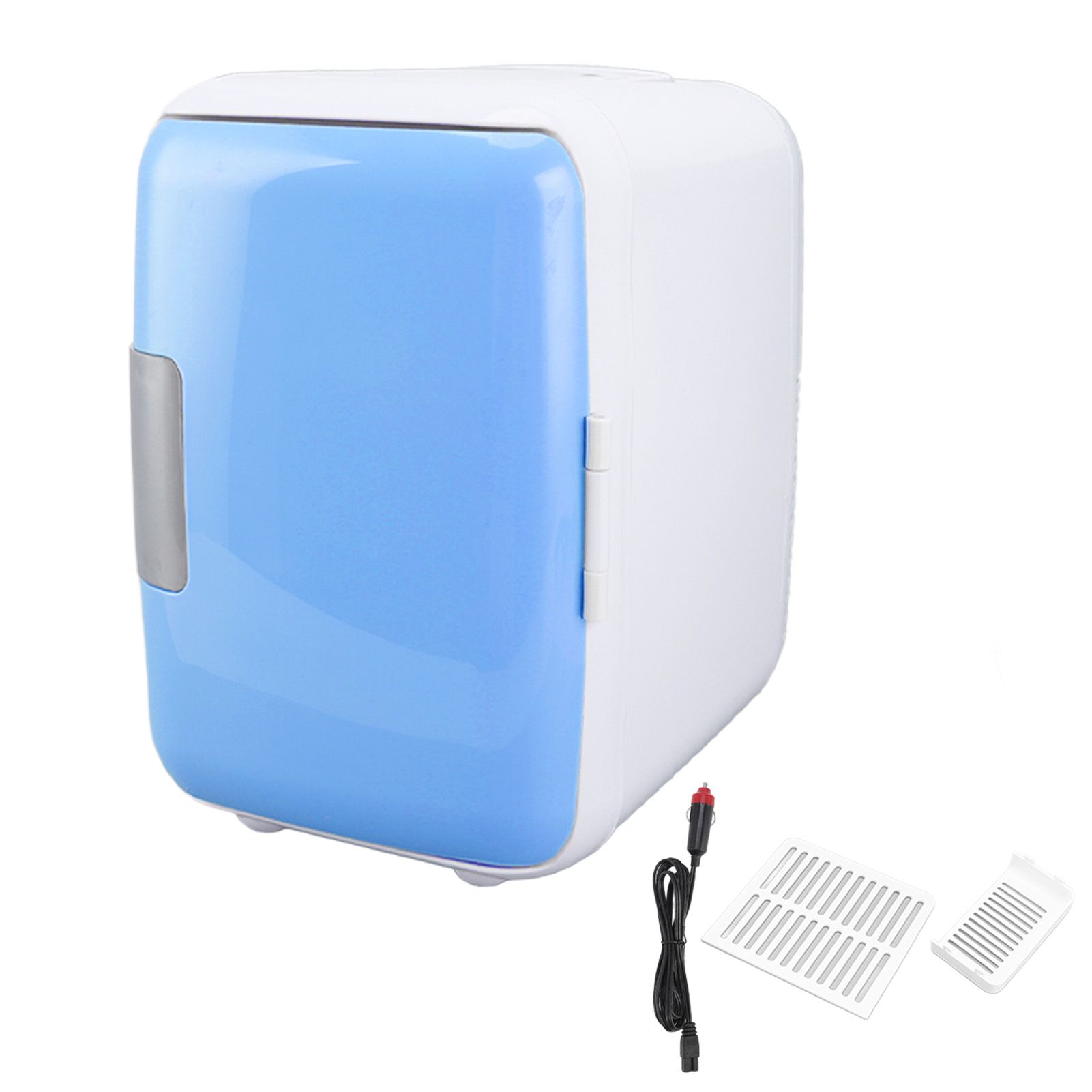Car Fridge 4 Liters Durable ABS Cosmetic Storage Detachable Partition Portable Mini Fridge for Food Cosmetic Car Blue - Image 1