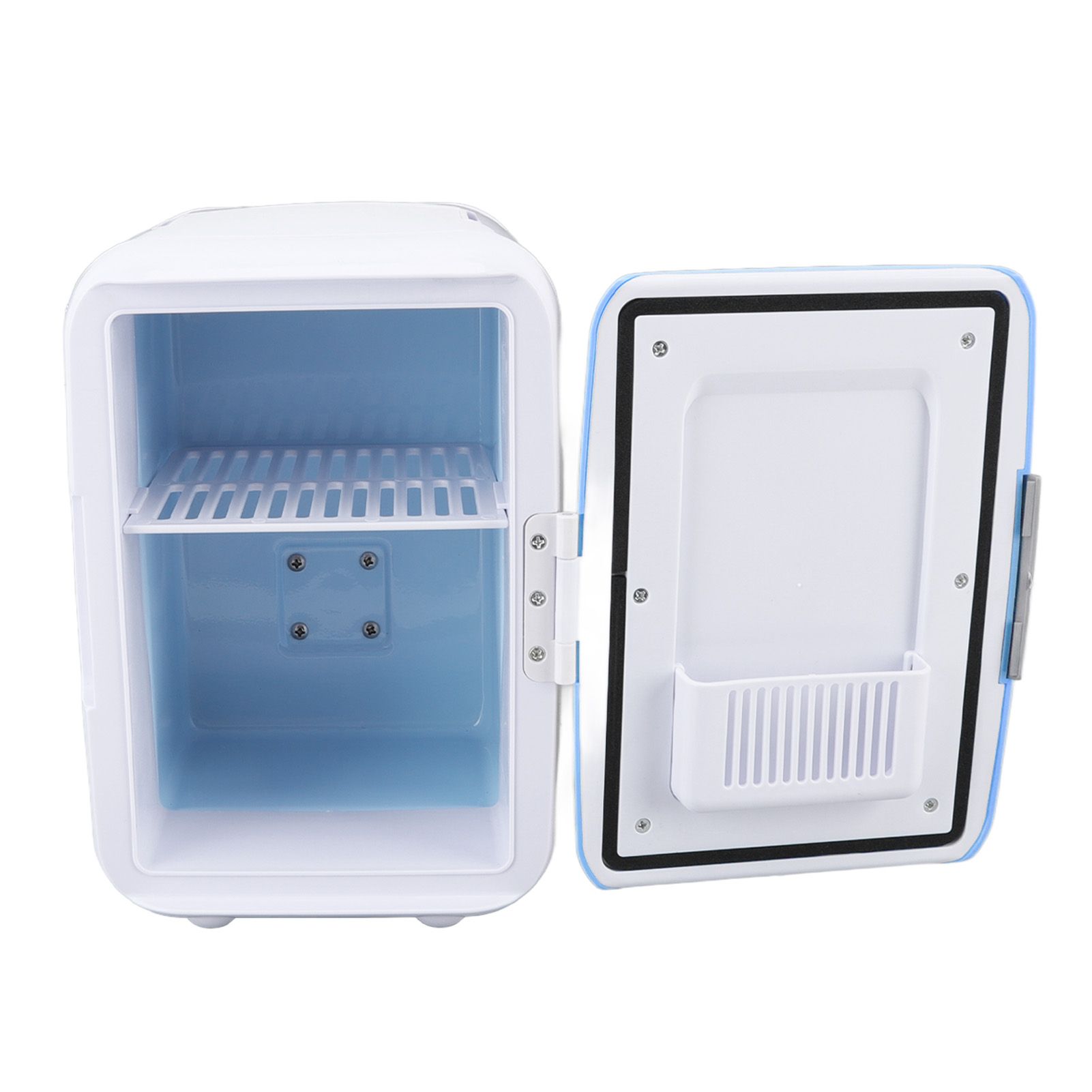 Car Fridge 4 Liters Durable ABS Cosmetic Storage Detachable Partition Portable Mini Fridge for Food Cosmetic Car Blue - Image 2