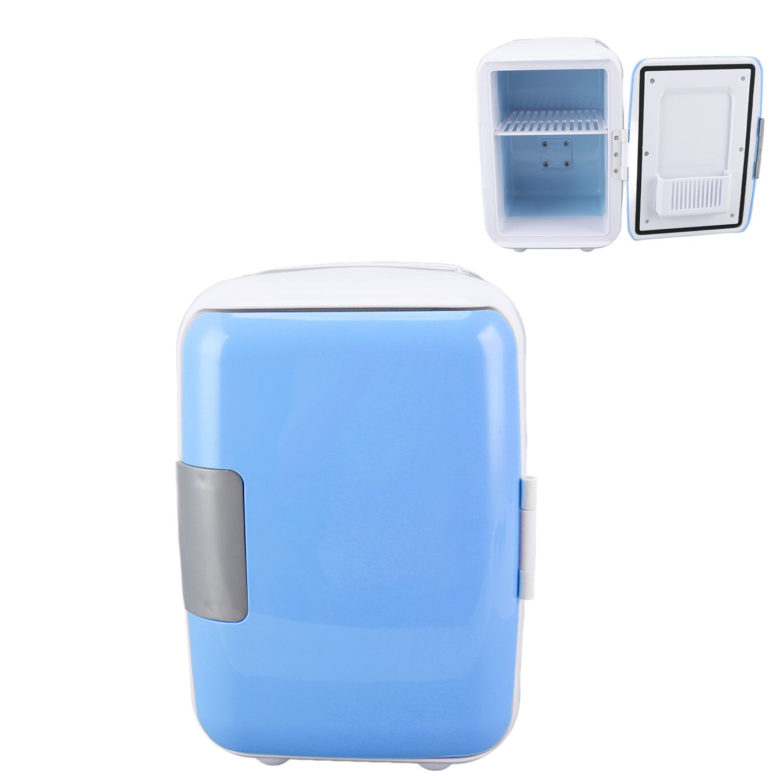Car Fridge 4 Liters Durable ABS Cosmetic Storage Detachable Partition Portable Mini Fridge for Food Cosmetic Car Blue - Image 8