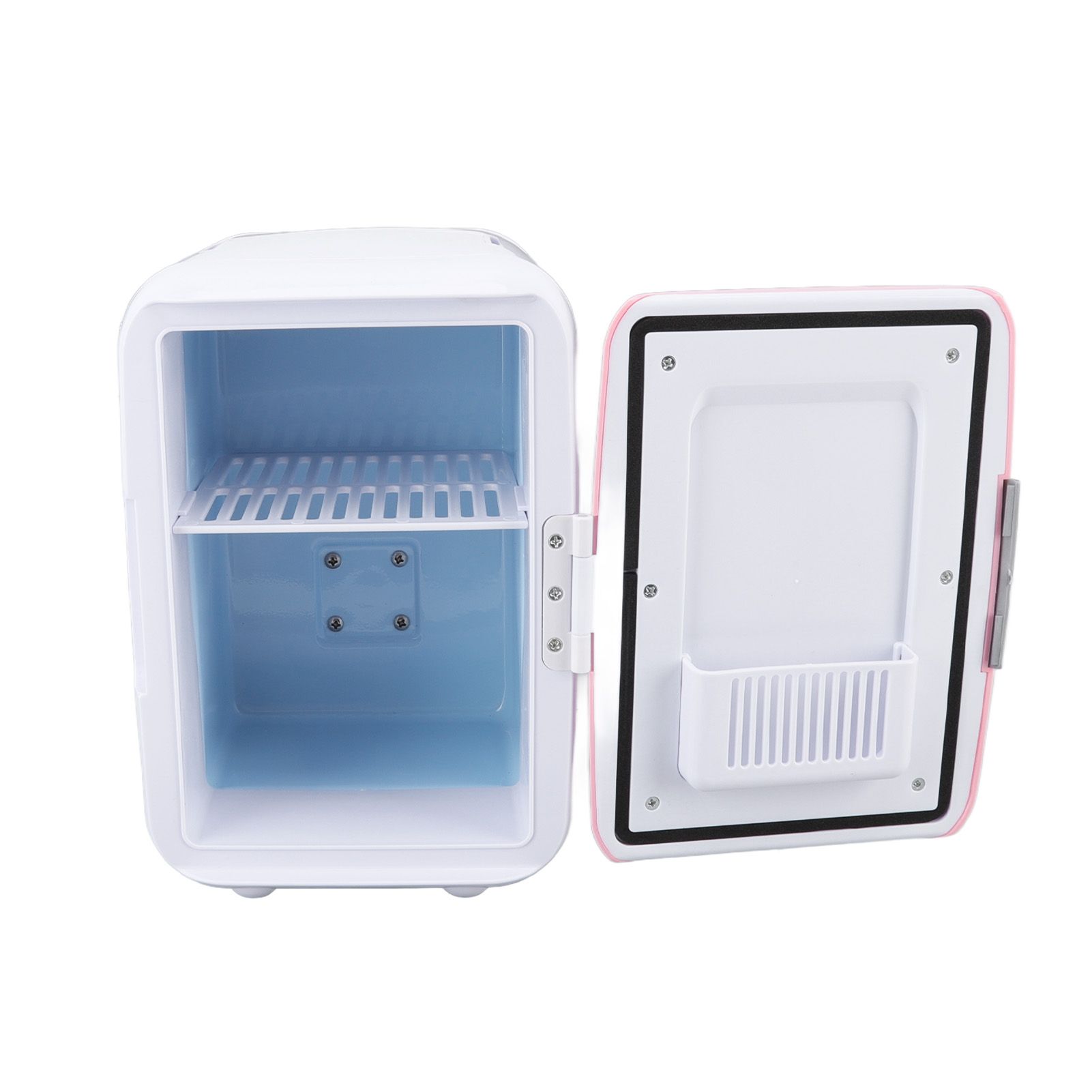Car Fridge 4 Liters Durable ABS Cosmetic Storage Detachable Partition Portable Mini Fridge for Food Cosmetic Car Pink - Image 5
