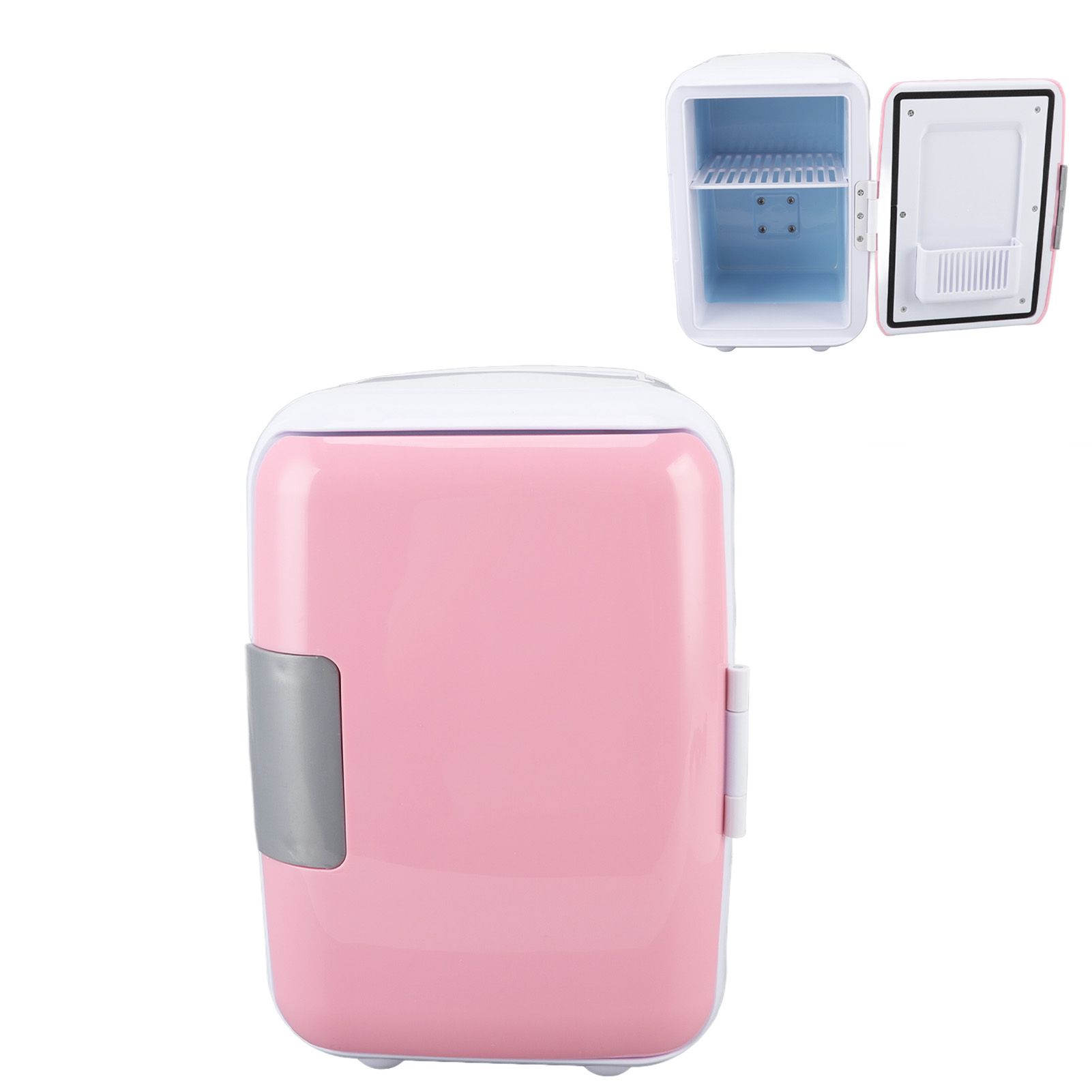 Car Fridge 4 Liters Durable ABS Cosmetic Storage Detachable Partition Portable Mini Fridge for Food Cosmetic Car Pink - Image 8