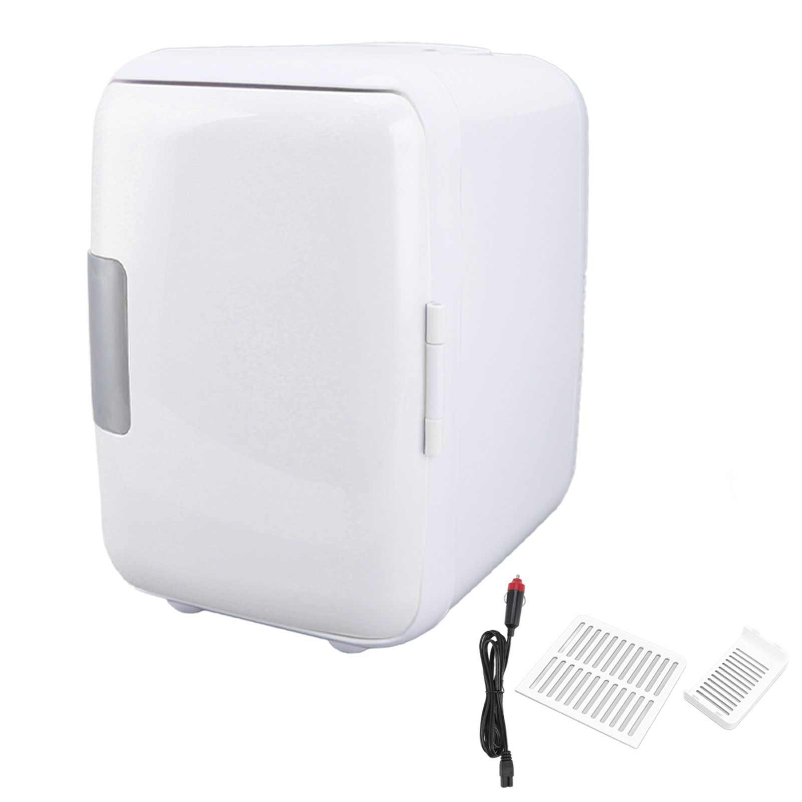 Car Fridge 4 Liters Durable ABS Cosmetic Storage Detachable Partition Portable Mini Fridge for Food Cosmetic Car White - Image 1