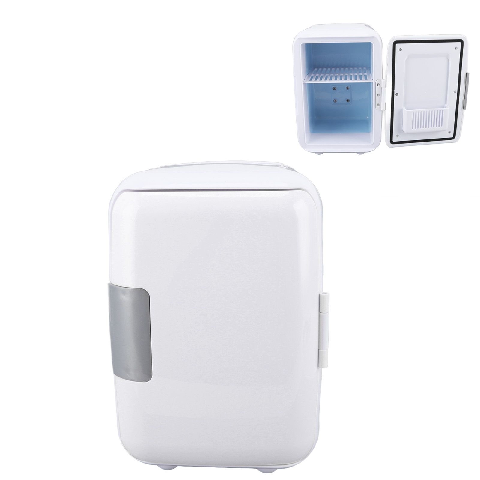 Car Fridge 4 Liters Durable ABS Cosmetic Storage Detachable Partition Portable Mini Fridge for Food Cosmetic Car White - Image 7