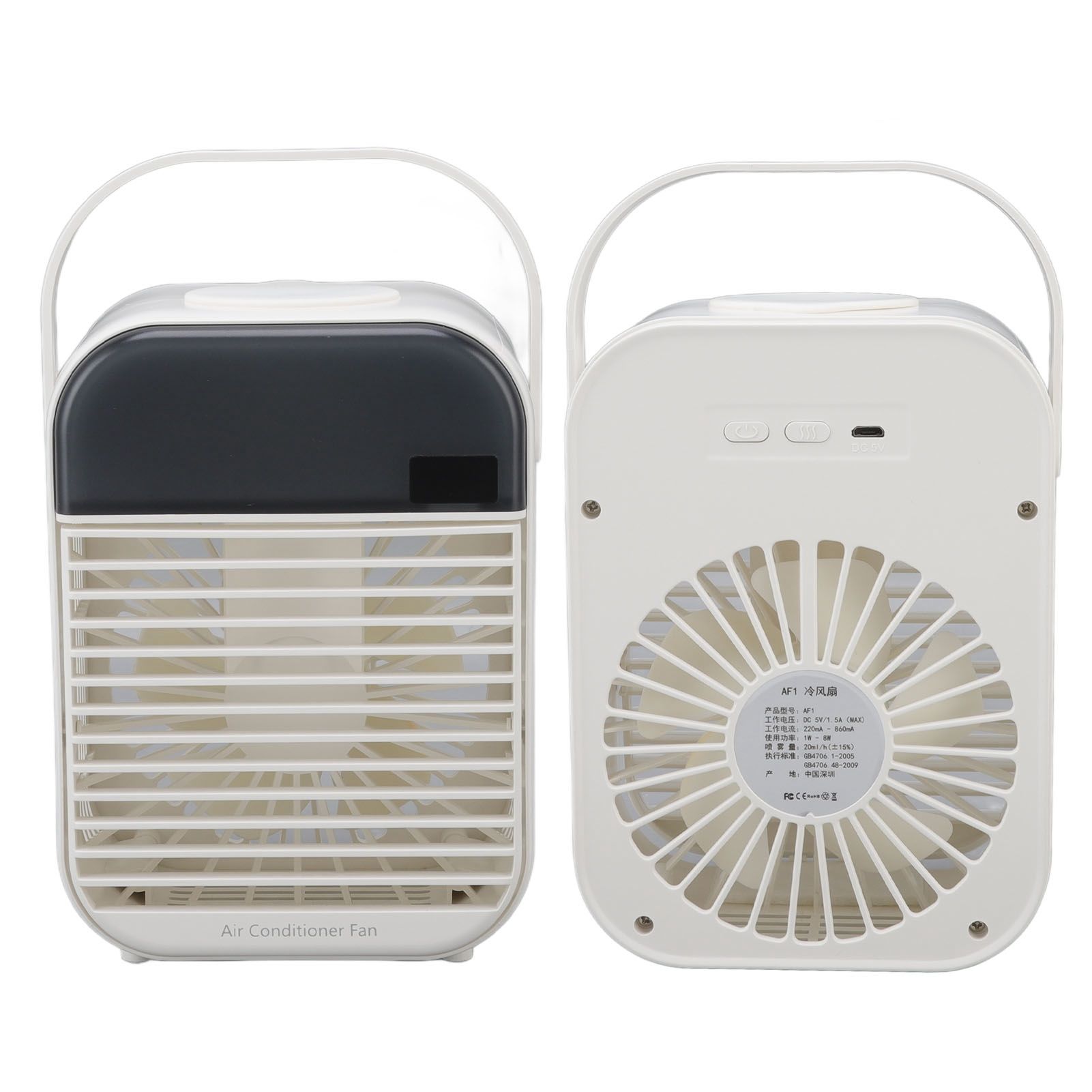 Portable Air Conditioner Fan 3 Wind Speed Efficient Misting Low Noise USB Air Conditioner Cooling Fan with Night Light White - Image 7