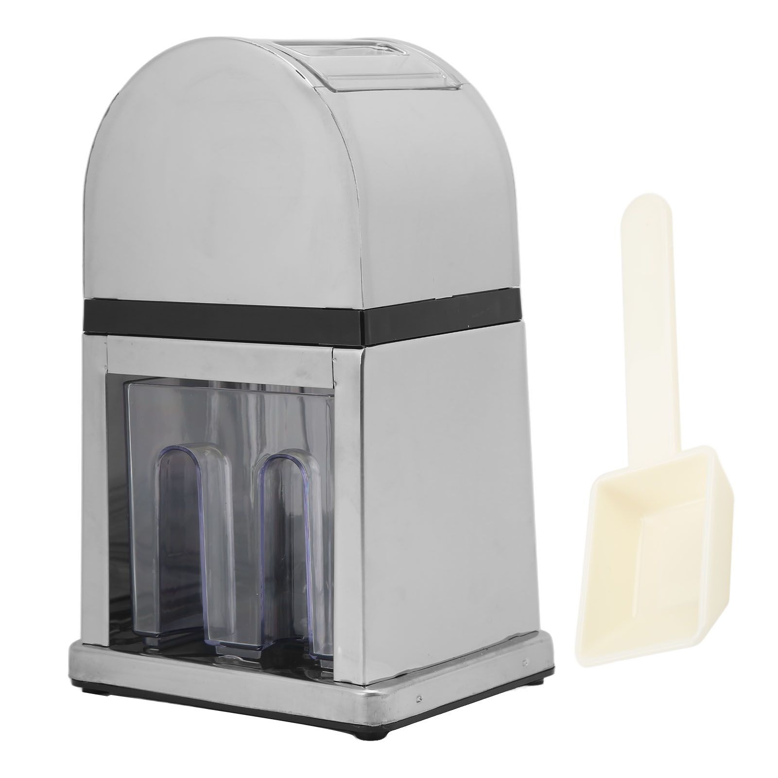 Manual Ice Crusher Labor Saving Hand Crank Shaved Ice Machine with Transparent Cover for Home Bar Restaurant - Image 1