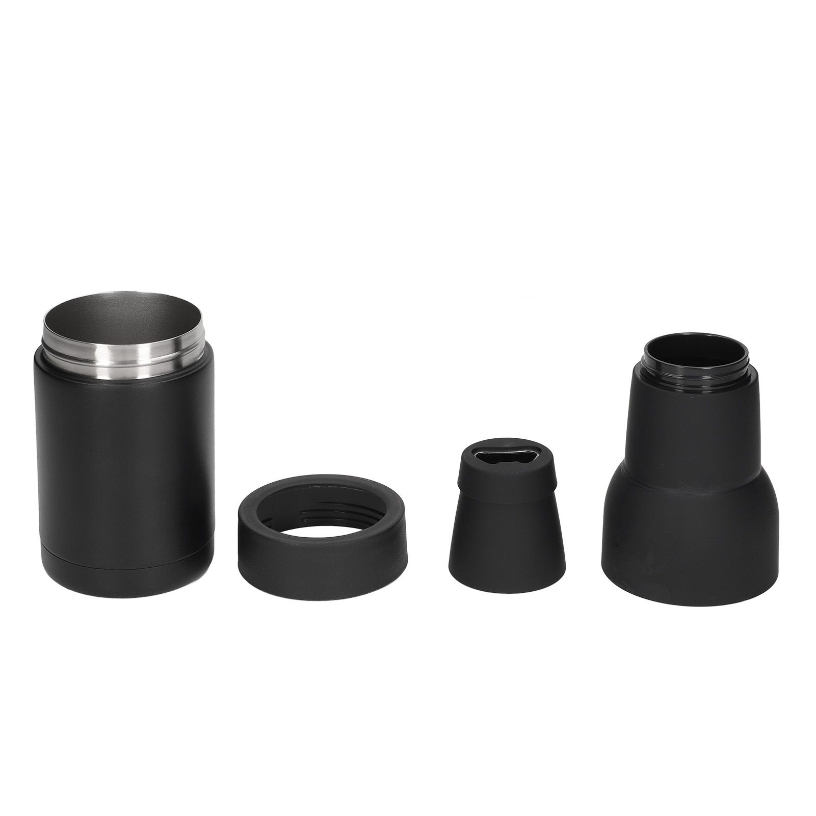 Vacuum Double Wall Stainless Steel Can Insulation and Cold Storage Tank with Bottle Opener Black - Image 1