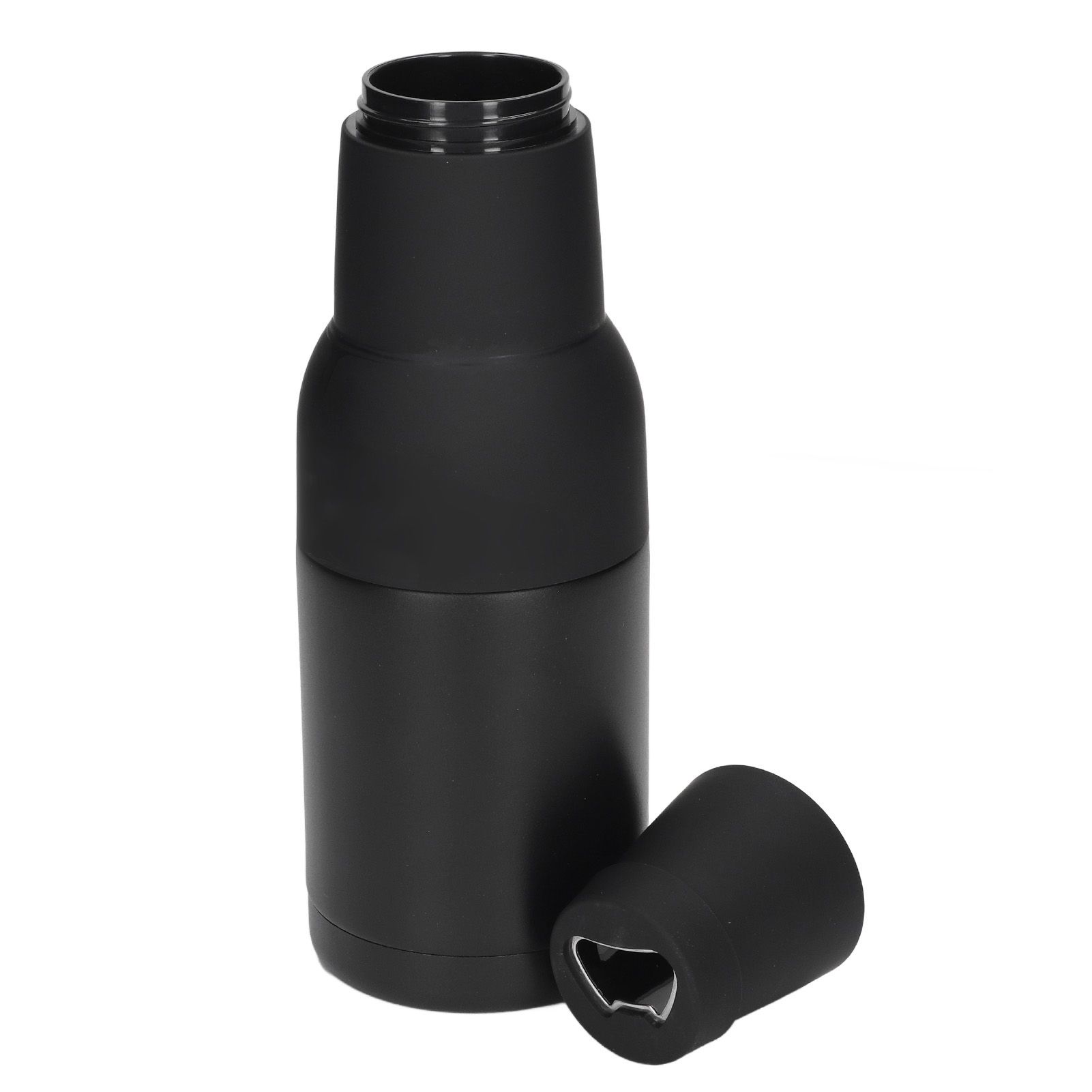 Vacuum Double Wall Stainless Steel Can Insulation and Cold Storage Tank with Bottle Opener Black - Image 3
