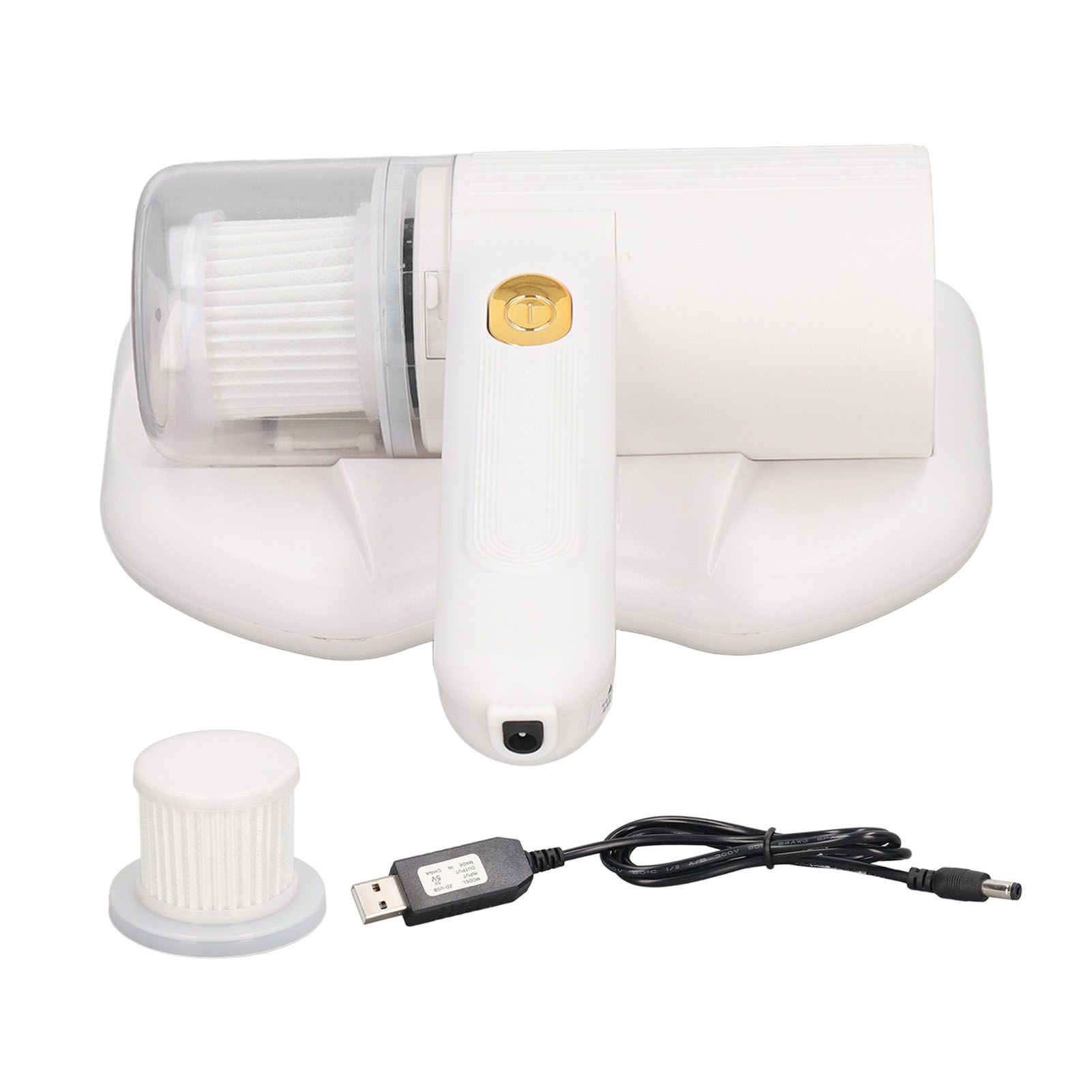 Mattress Vacuum Cleaner Purple Light USB Charging Cordless Mite Vacuum Cleaner with 20Kpa Suction Electric Mite Remover White - Image 1