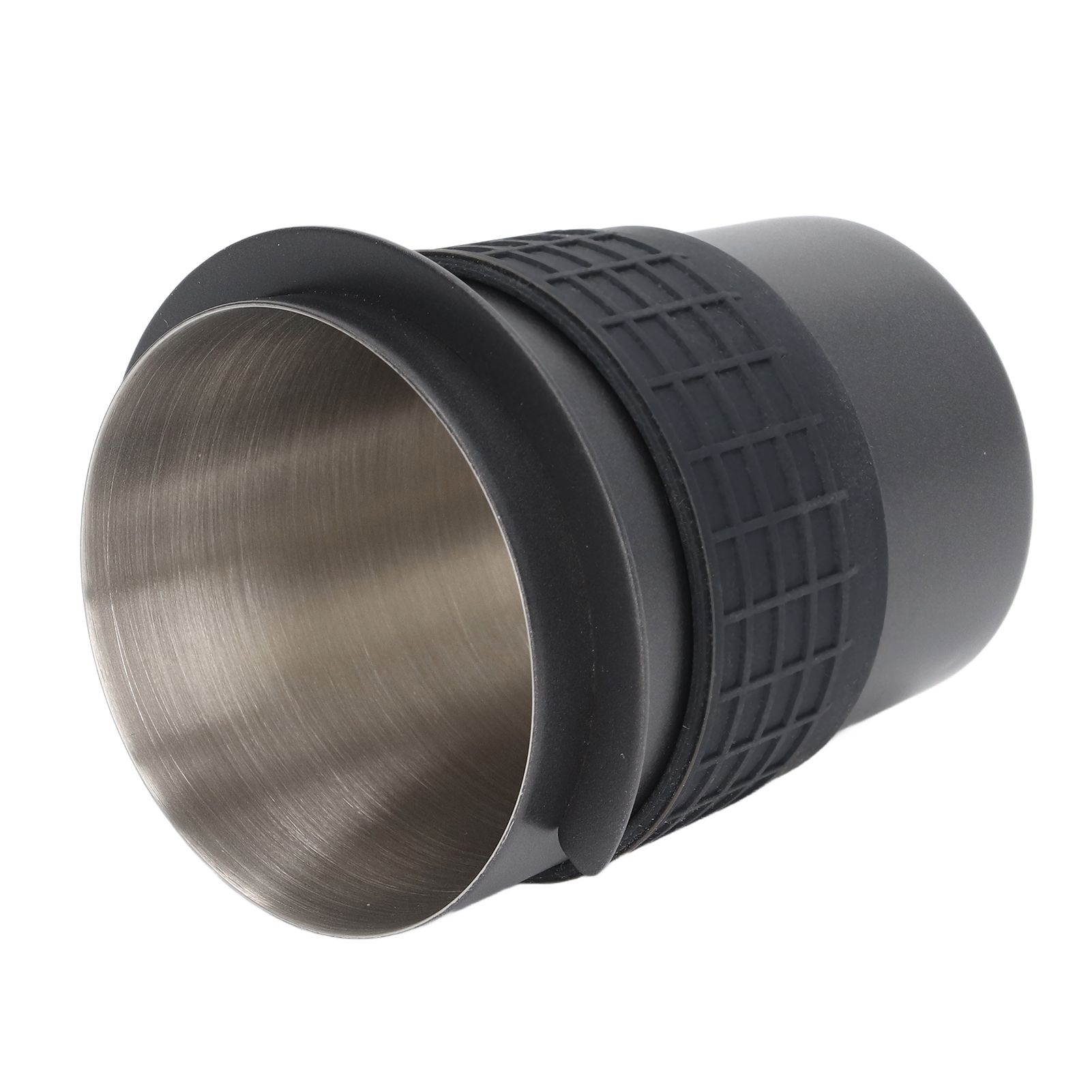 58mm Stainless Steel Coffee Dosing Cup Coffee Machine Handle Receiving Powder Cup with Silicone Ring Black - Image 6