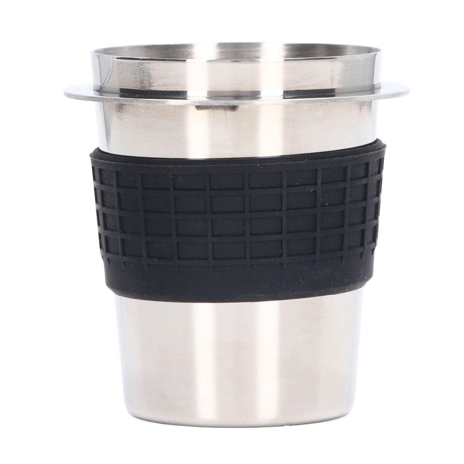 58mm Stainless Steel Coffee Dosing Cup Coffee Machine Handle Receiving Powder Cup with Silicone Ring Stainless Steel Color - Image 3