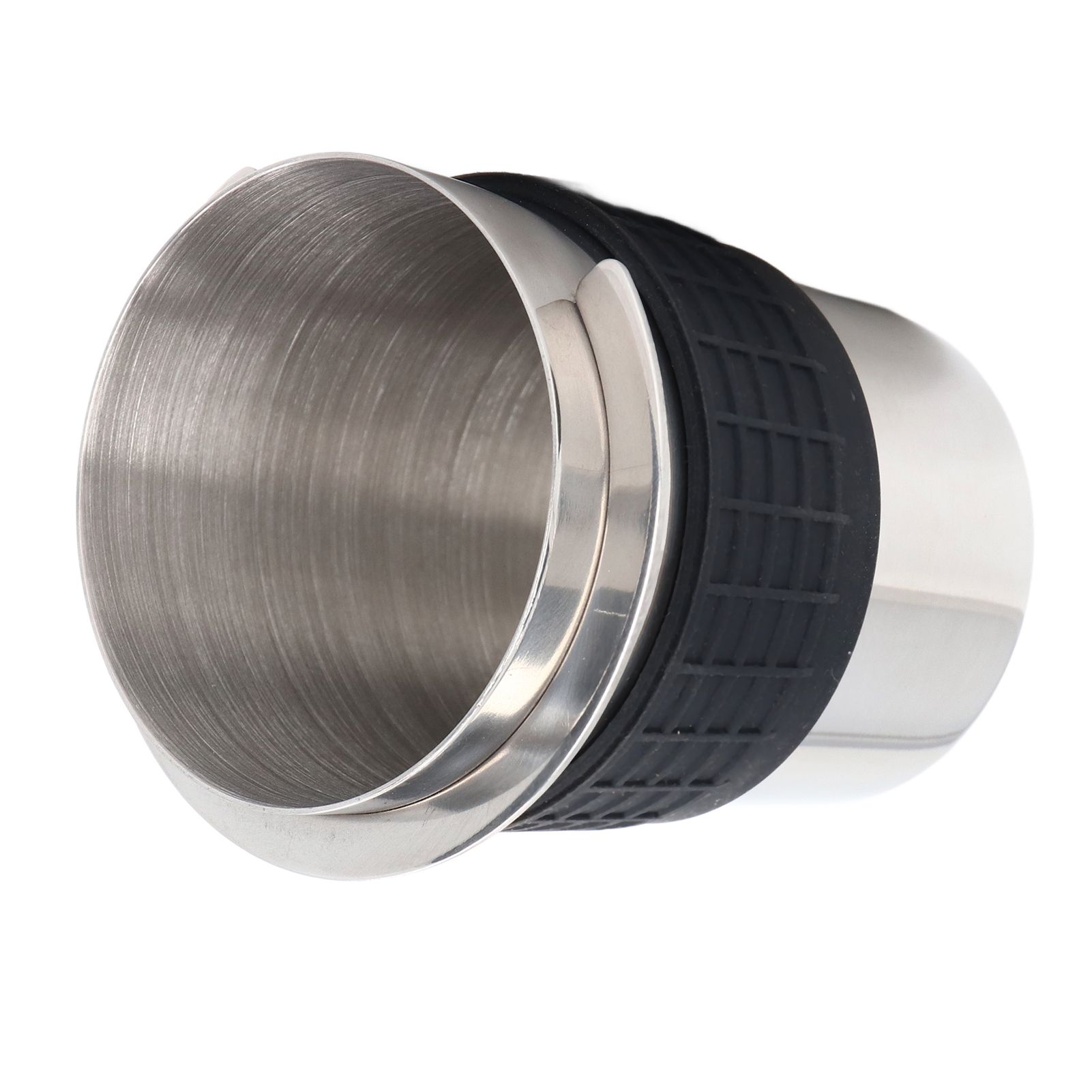 58mm Stainless Steel Coffee Dosing Cup Coffee Machine Handle Receiving Powder Cup with Silicone Ring Stainless Steel Color - Image 4