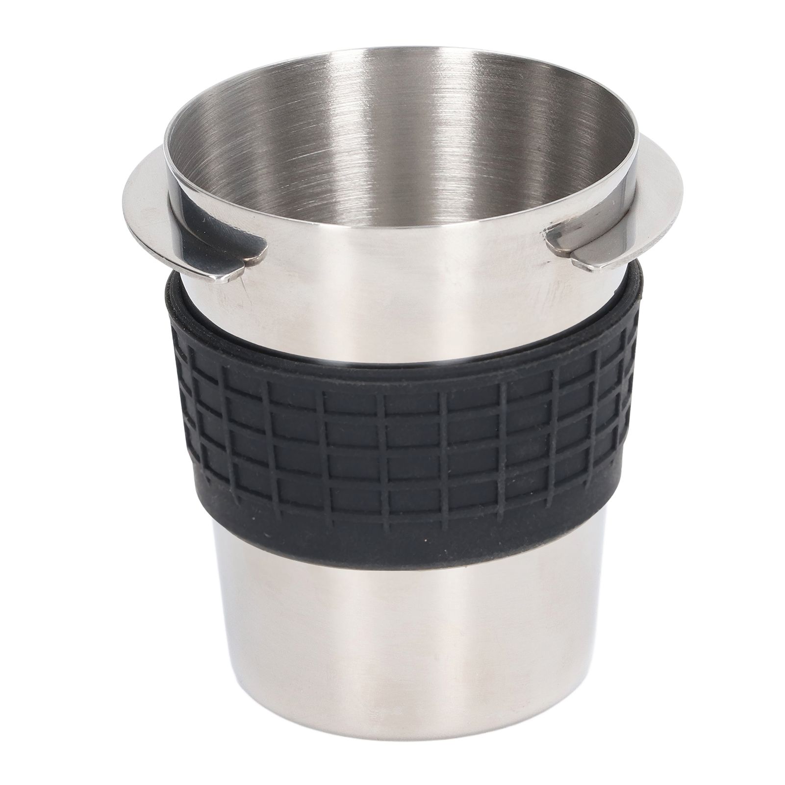 58mm Stainless Steel Coffee Dosing Cup Coffee Machine Handle Receiving Powder Cup with Silicone Ring Stainless Steel Color - Image 5