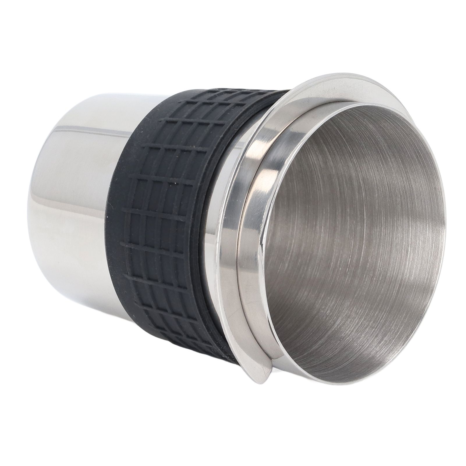 58mm Stainless Steel Coffee Dosing Cup Coffee Machine Handle Receiving Powder Cup with Silicone Ring Stainless Steel Color - Image 6