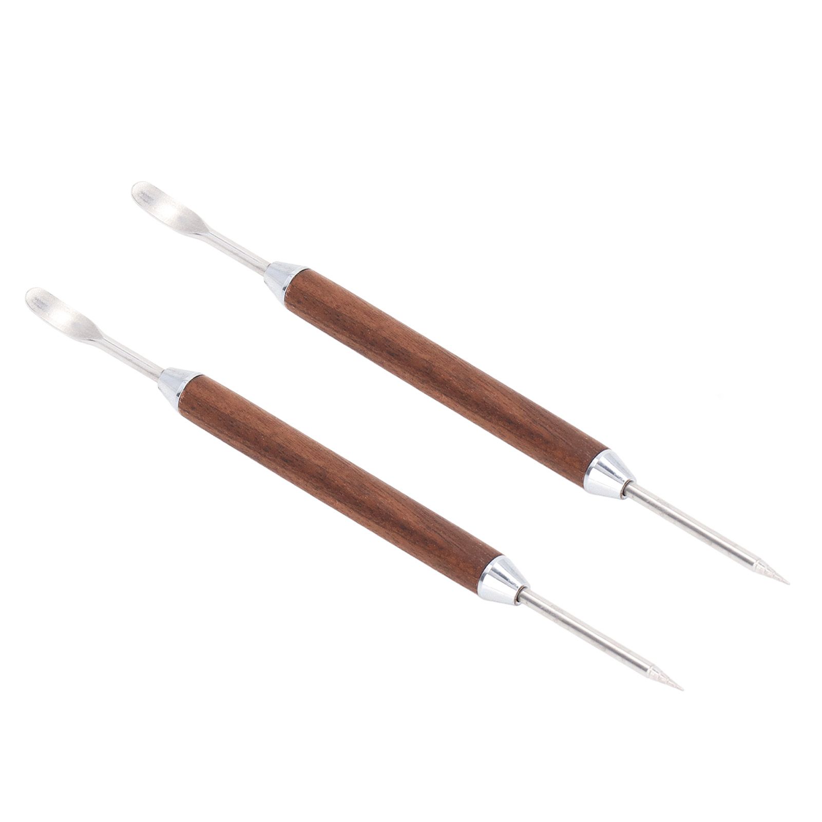 2PCS Coffee Art Pen Wooden Handle Stainless Steel Coffee Fancy Stitch Needle for DIY Decorating - Image 3