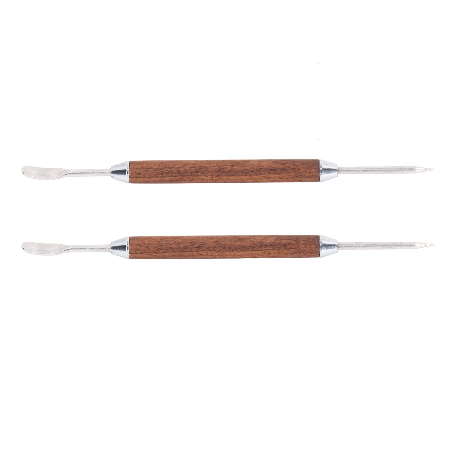 2PCS Coffee Art Pen Wooden Handle Stainless Steel Coffee Fancy Stitch Needle for DIY Decorating - Image 4
