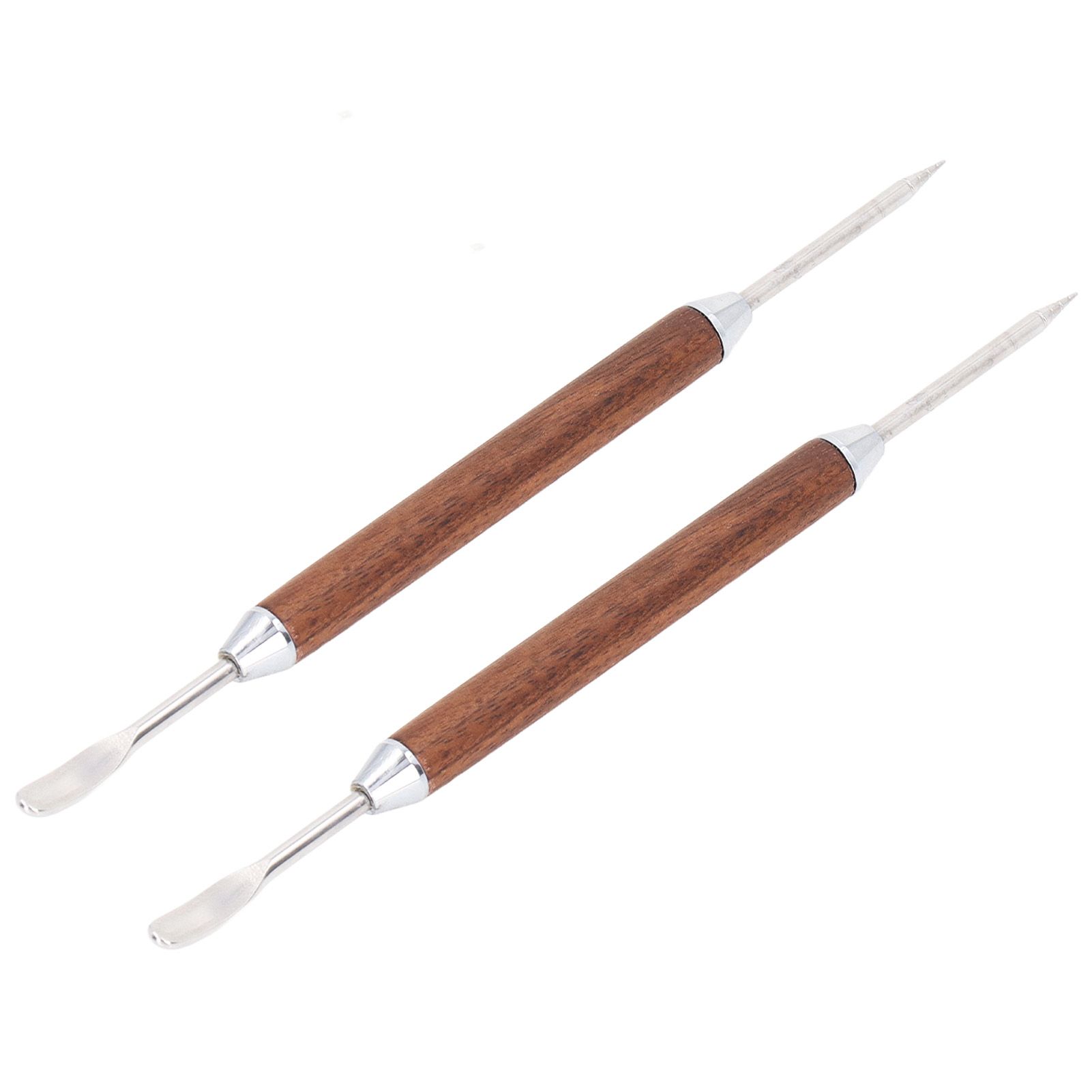 2PCS Coffee Art Pen Wooden Handle Stainless Steel Coffee Fancy Stitch Needle for DIY Decorating - Image 5