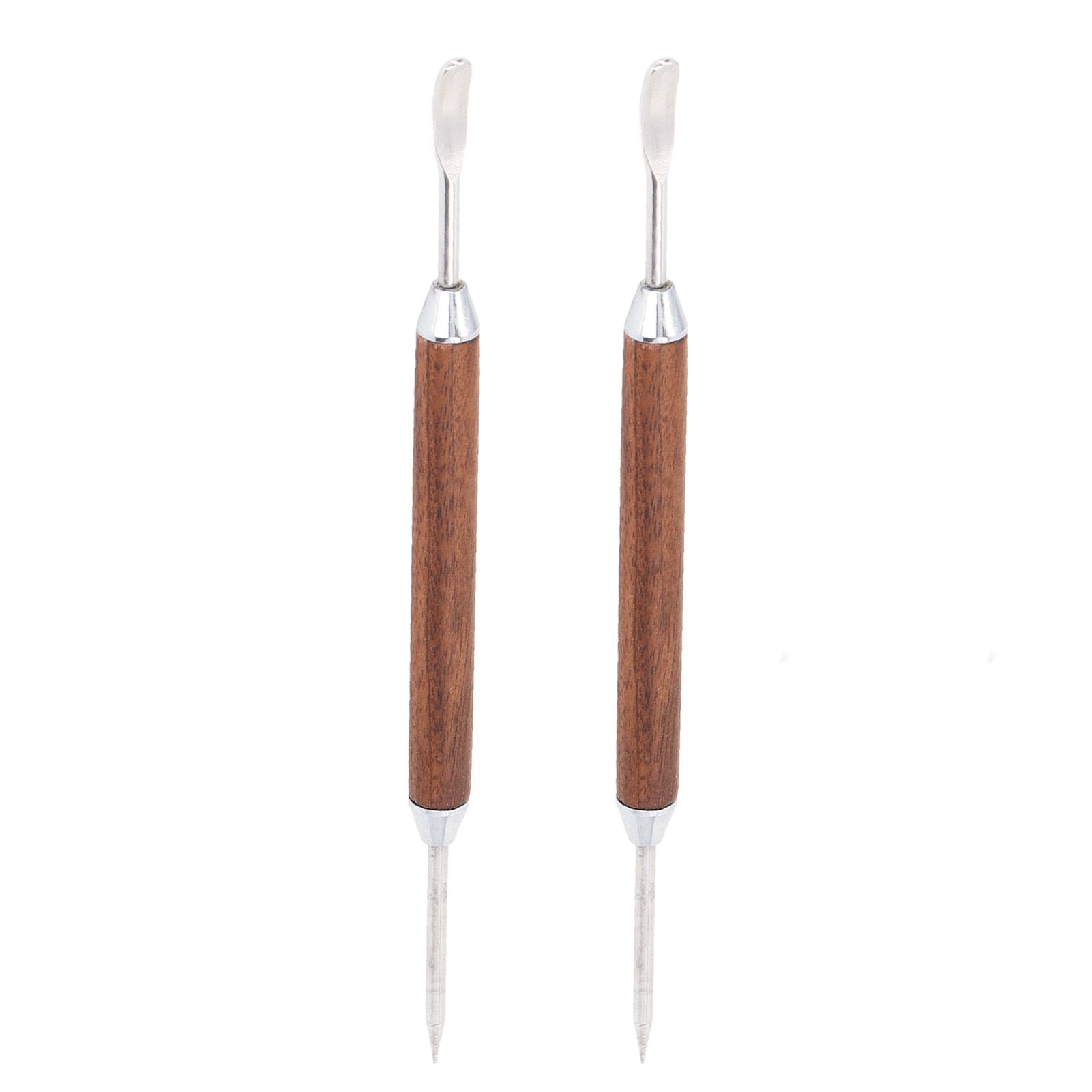 2PCS Coffee Art Pen Wooden Handle Stainless Steel Coffee Fancy Stitch Needle for DIY Decorating - Image 6