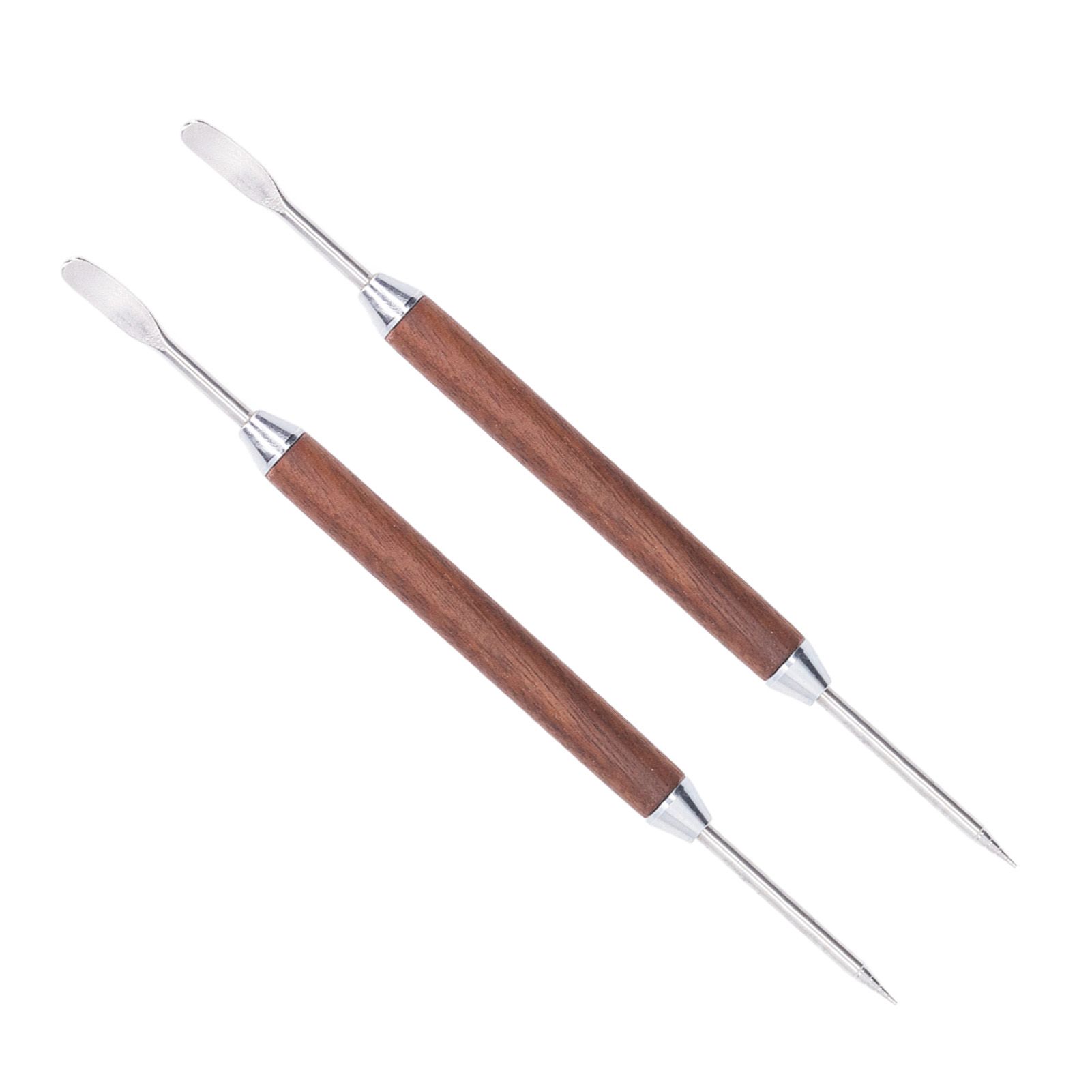 2PCS Coffee Art Pen Wooden Handle Stainless Steel Coffee Fancy Stitch Needle for DIY Decorating - Image 8
