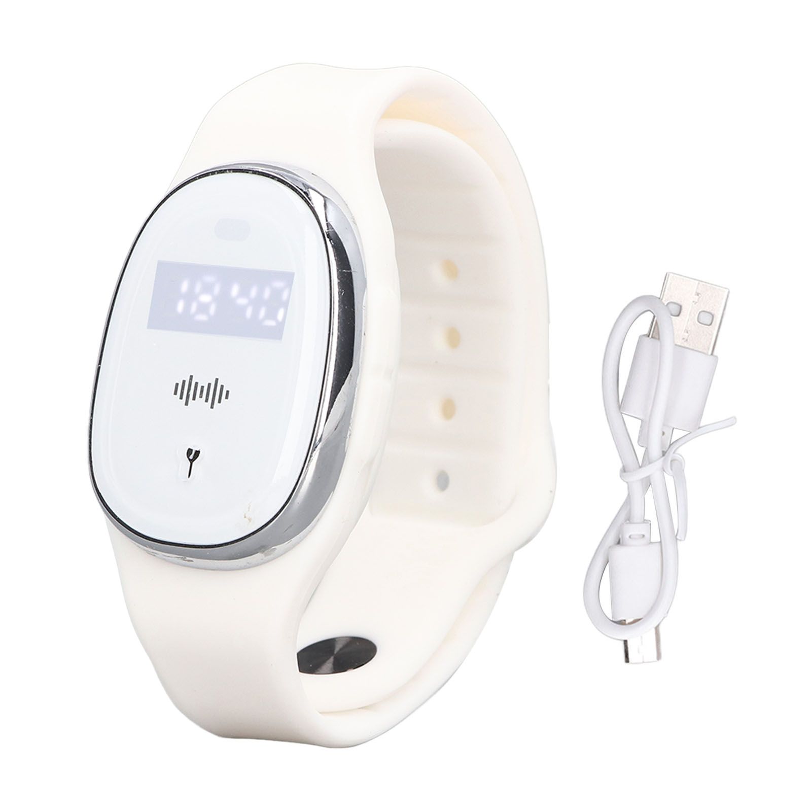 Outdoor Sports Mosquito Repellent Bracelet Ultrasonic Mosquito Repellent Wristband USB Rechargeable for Pregnant Women Children White - Image 1